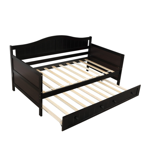 Twin Wooden Daybed with 2 drawers, Sofa Bed for Bedroom Living Room,No Box Spring Needed,White、、casual