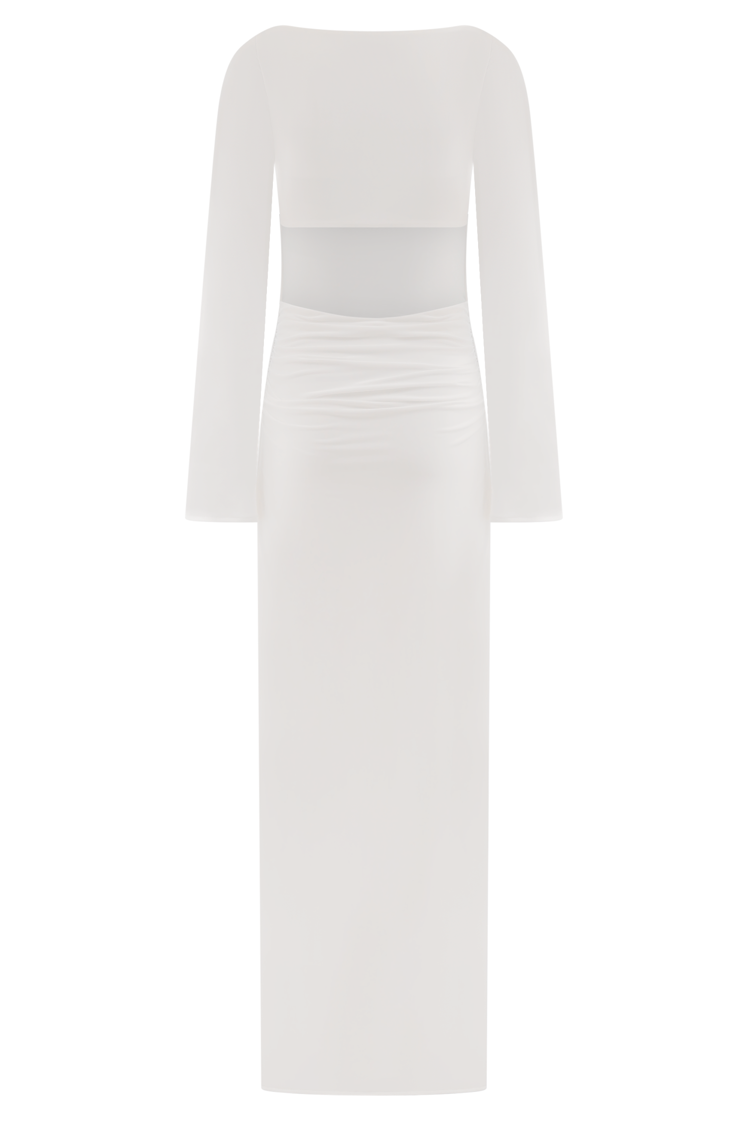 Vienna Slinky Cut Out Maxi Dress - White、mySite、solidvoid