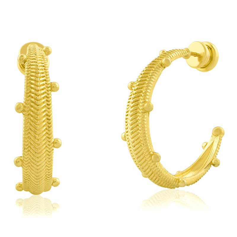 Chunky Carved Hoop Earrings | 14K Gold Plated、mySite、camillekostekn