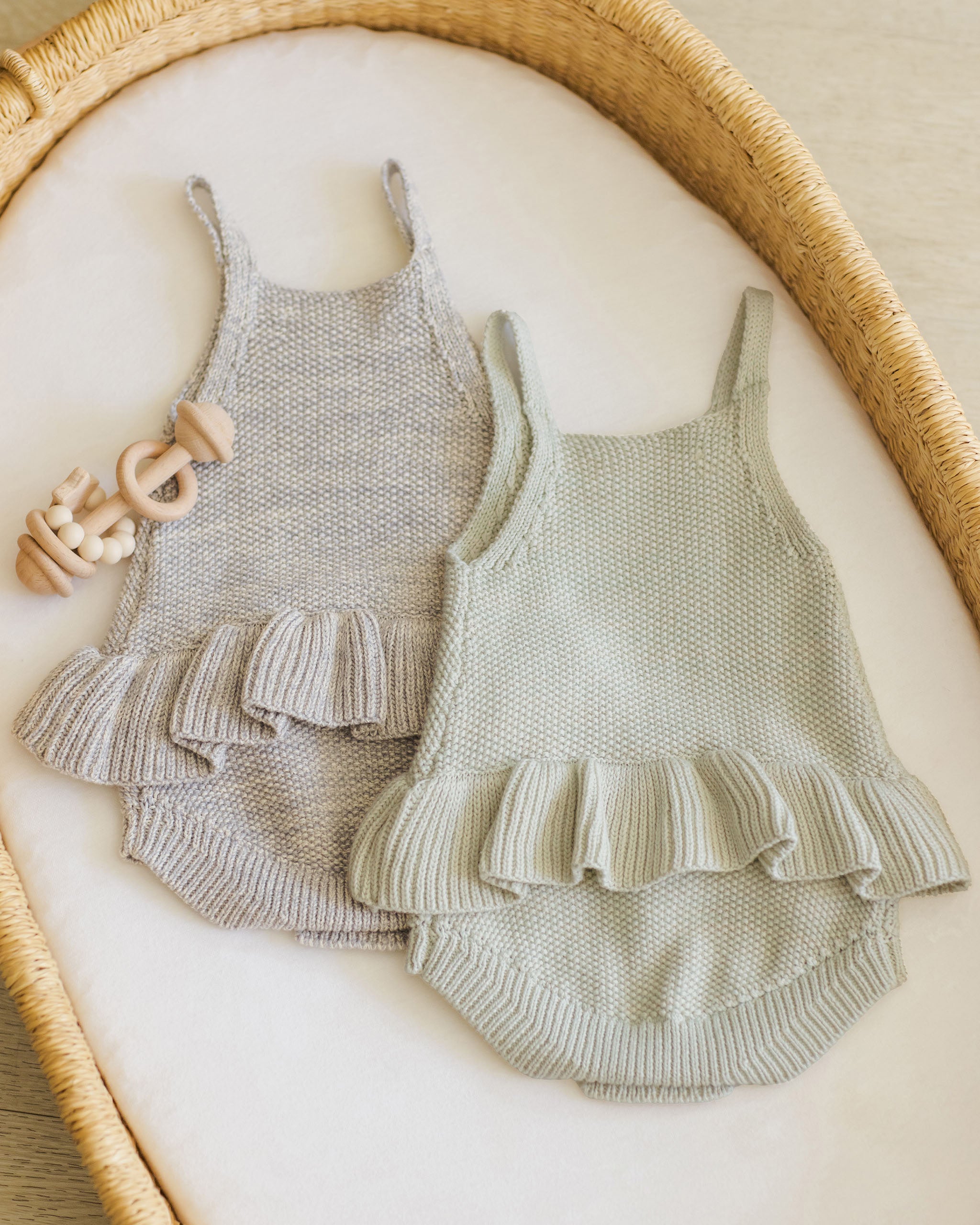 Knit Ruffle Romper || Heathered Blue、mySite、layawaytickets