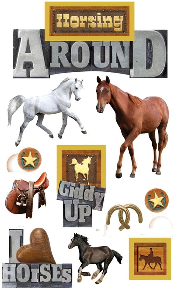  Scrapbook Stickers - 3D Horsing Around、mySite、ghnorth