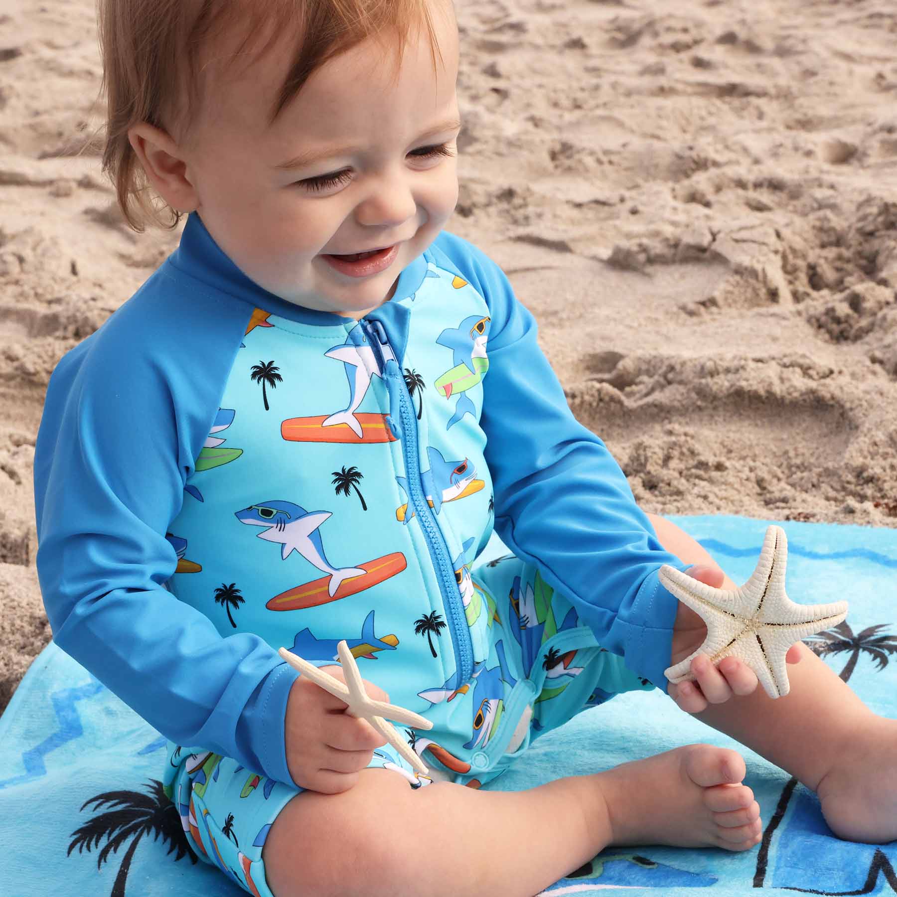  Long Sleeve Rash Guard Swim Romper Shortie | Surfin' Sharks、mySite、layawaytickets