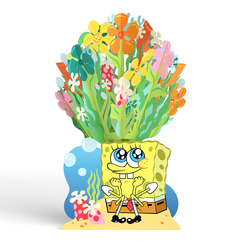 SpongeBob SquarePants Birthday Pop-Up Card & Flower Buds Bouquet Bundle、mySite、solidvoid