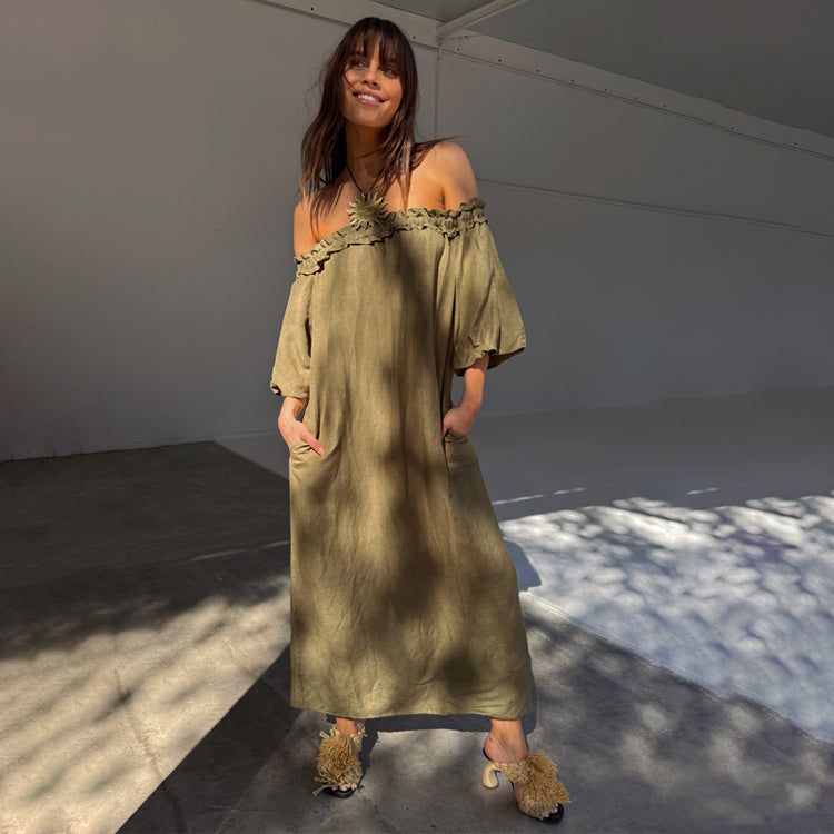 Khaki Ella Dress、mySite、solidvoid