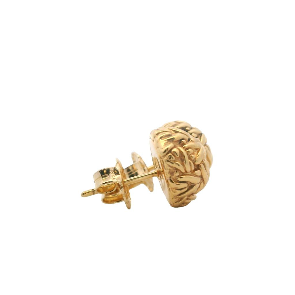  Estate 18K Yellow Gold John Hardy Ball Stud Earrings