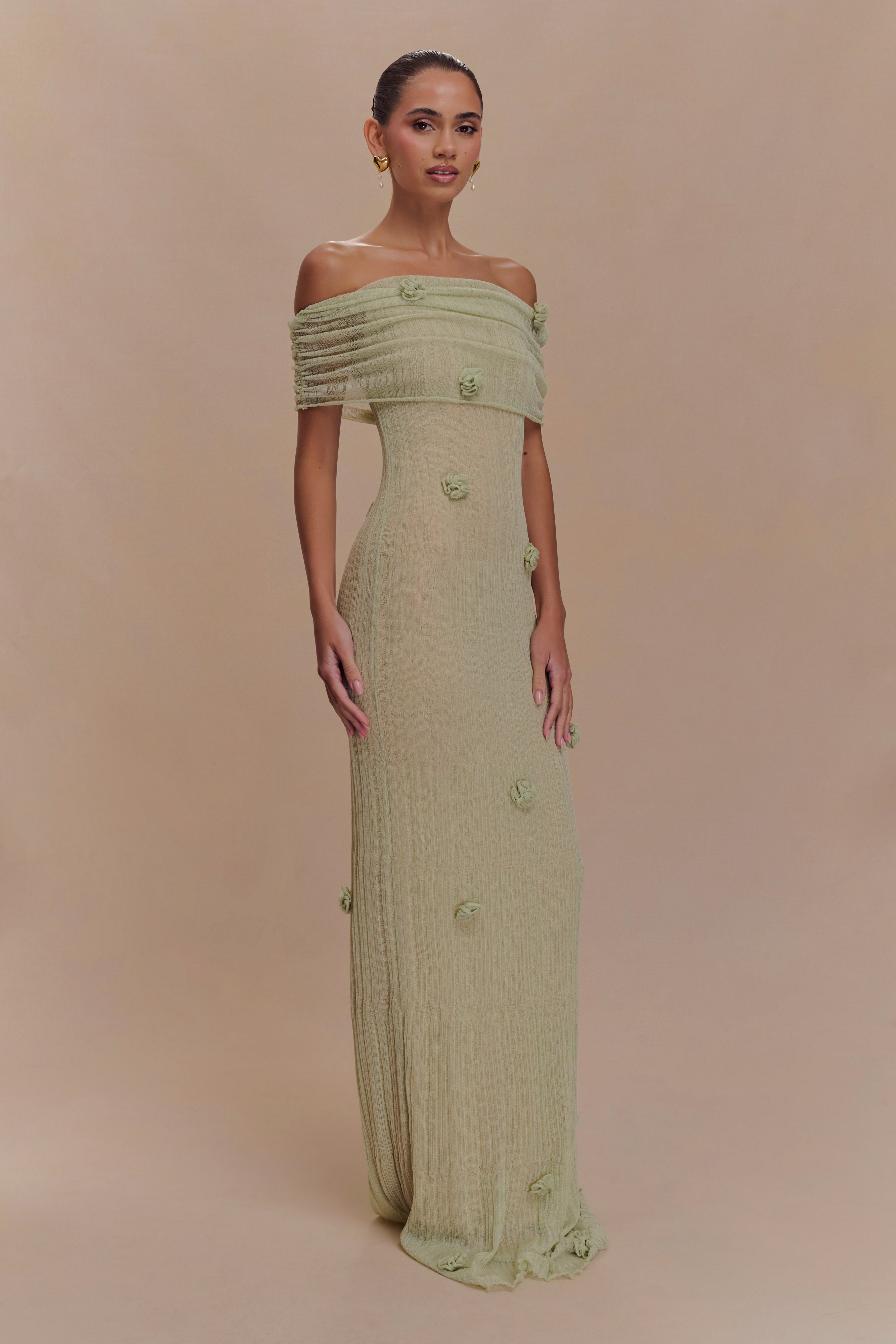 Brynn Orchid Knit Maxi Dress - Pastel Green、mySite、solidvoid