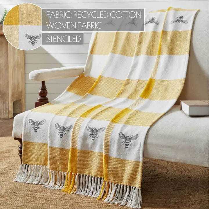Buzzy Bee Woven Honey Bee Throw Blanket 50x60、mySite、g9winljtr