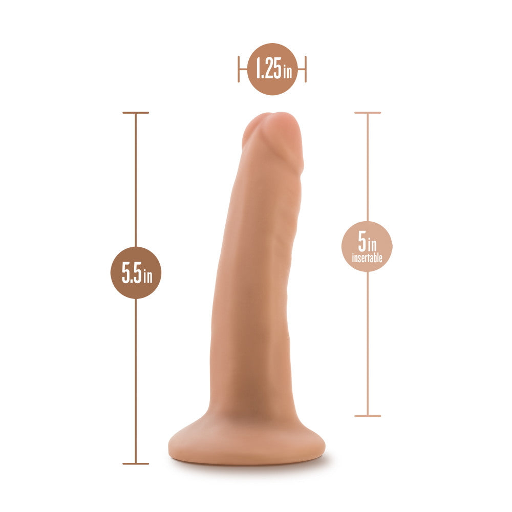 Dr. Skin Plus By Blush® | Realistic Vanilla 5.-Inch Long Soft Yet Erect & Posable Dildo With Suction Cup Base、mySite、bottomscart