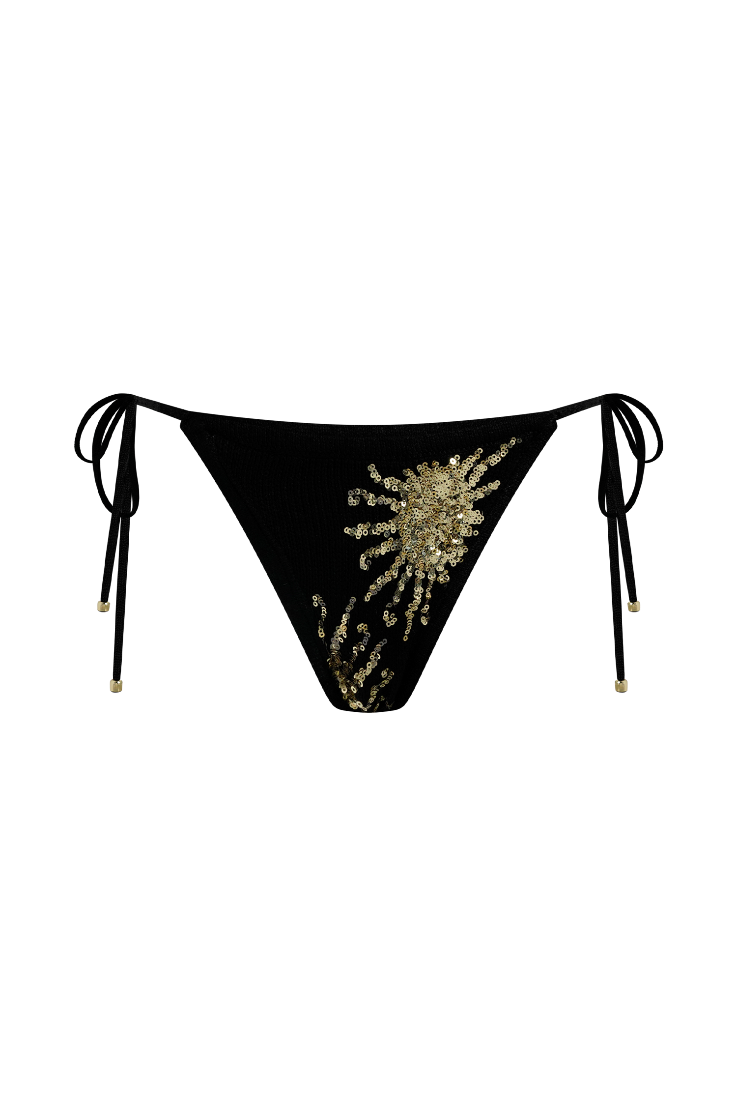 Huntleigh Crochet Bikini Bottom - Black & Gold Sunshine Print、mySite、solidvoid