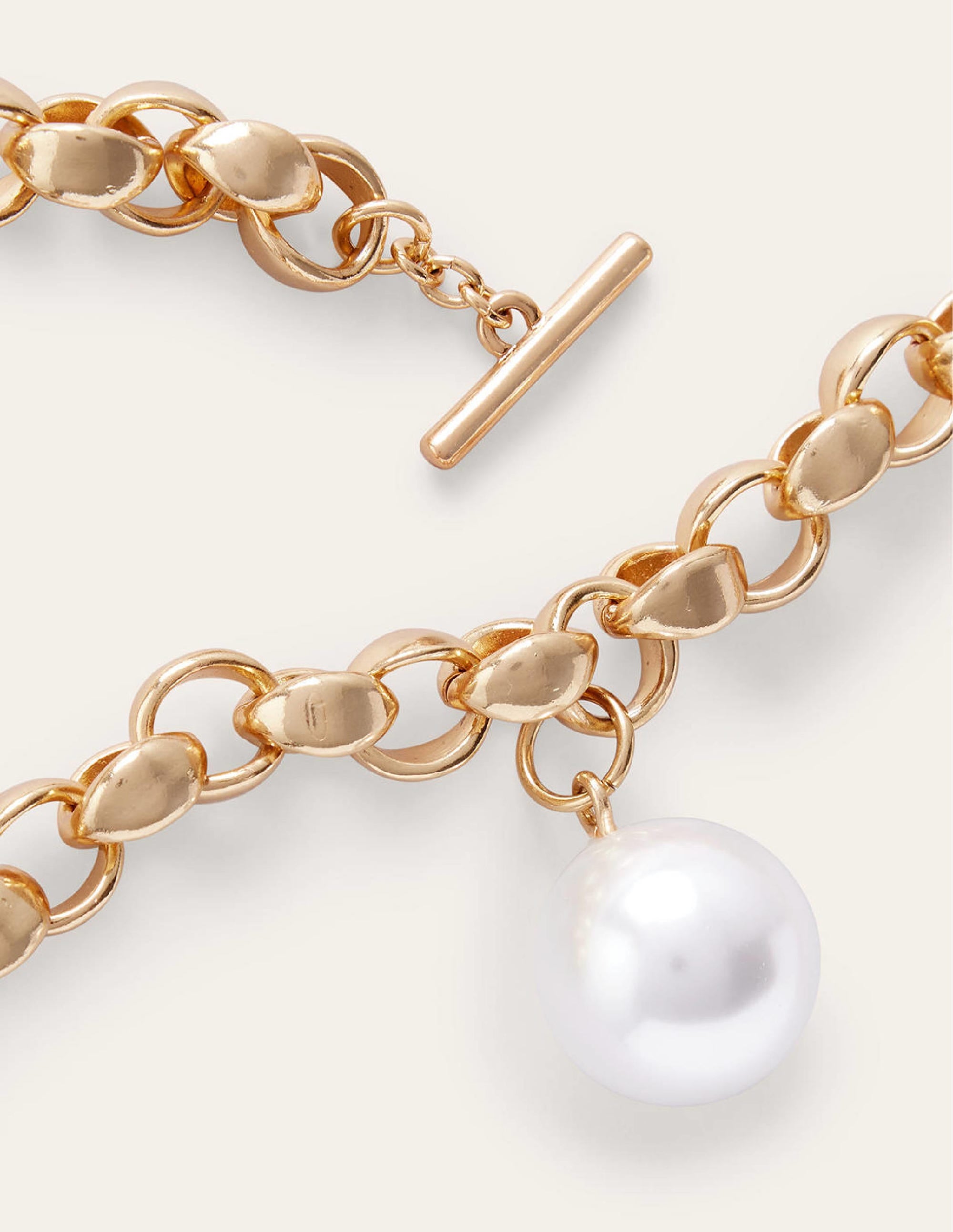  Chunky Chain Pearl Necklace-Gold、mySite、ashleygrahame