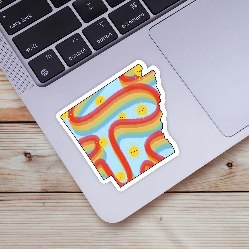  Arkansas Rainbow Fun Sticker、mySite、ghnorth