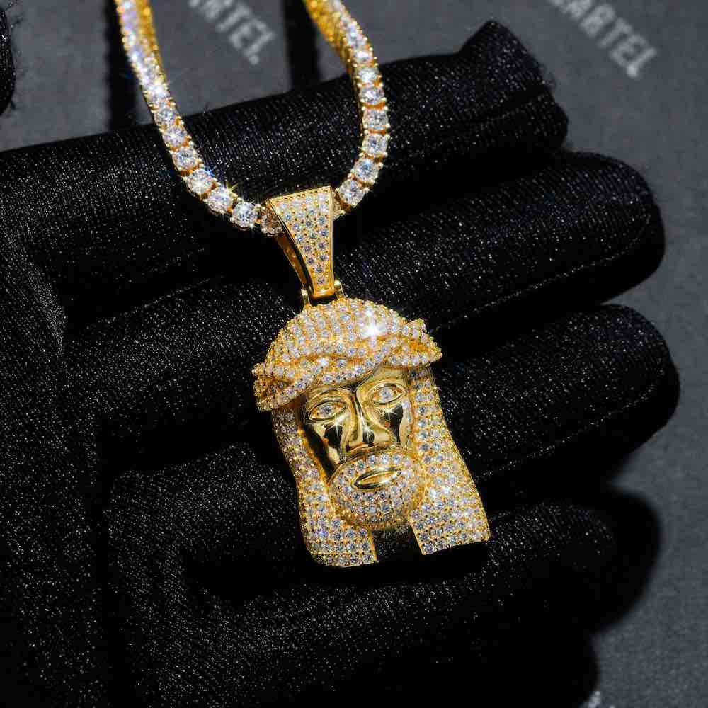 Solid Face Jesus Pendant 14K Gold、mySite、hinf8tx79