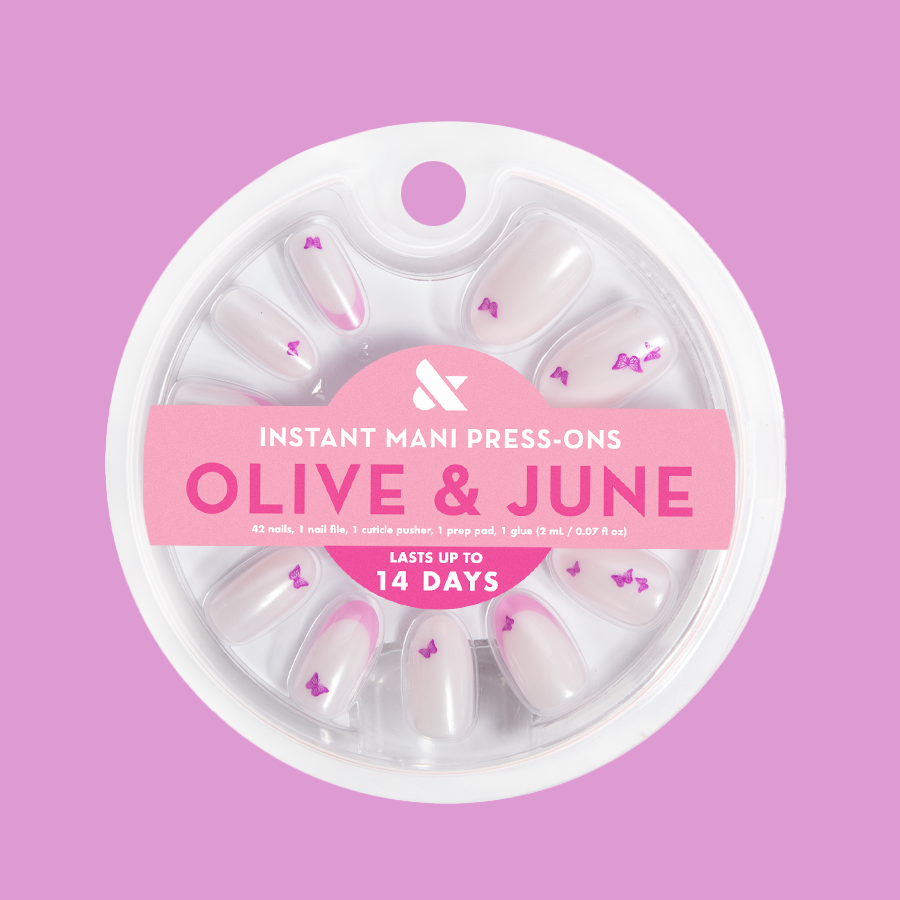 Butterfly Mixed French - Press-On | Medium | Oval、mySite、solidvoid