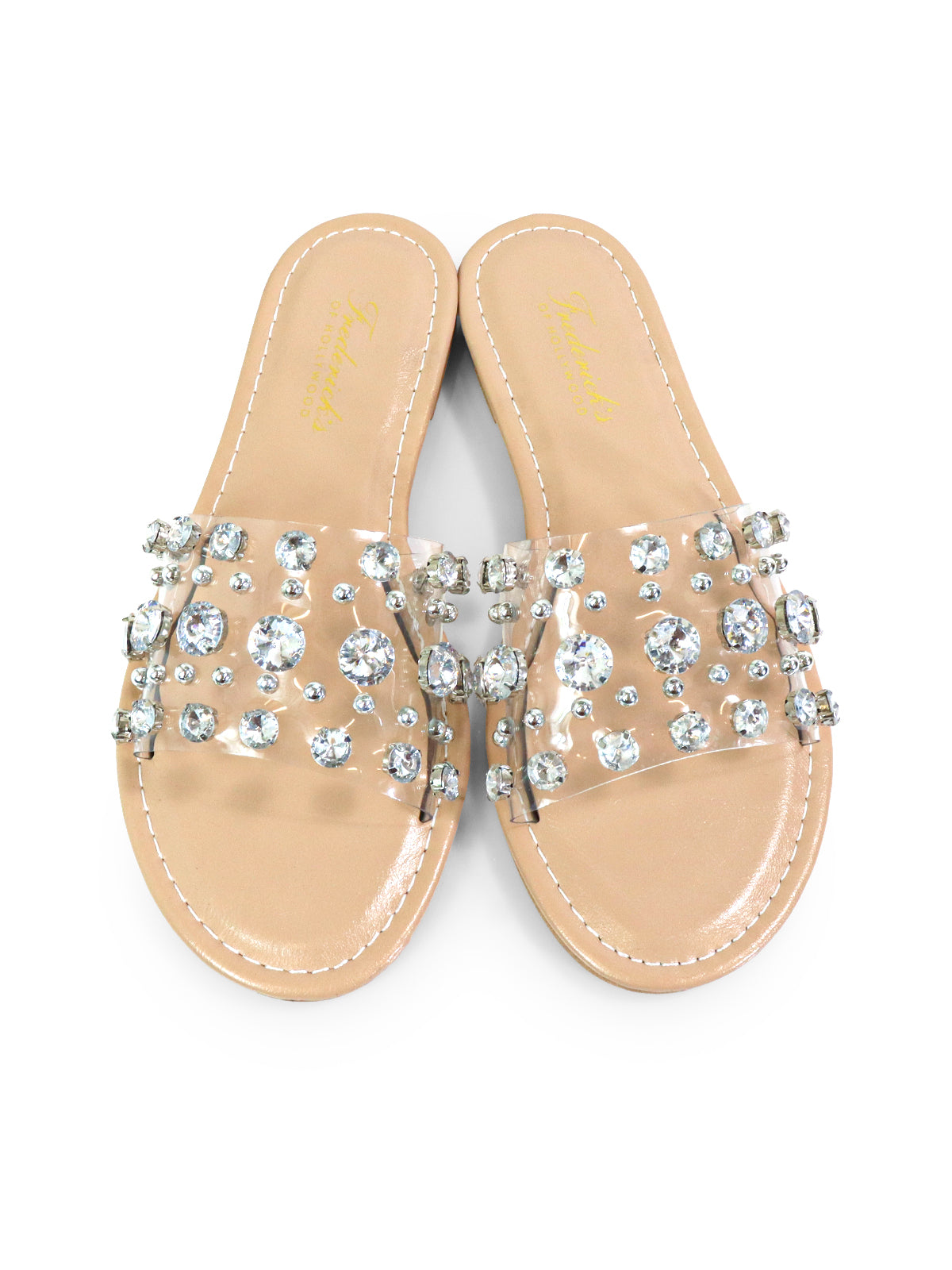 Clarissa Rhinestone Flat Sandal、mySite、bengalsvssteelers
