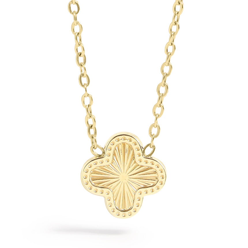 18K Gold PVD Stainless Steel Lucky Clover Charm Necklace / CHN0046、mySite、dreamappss