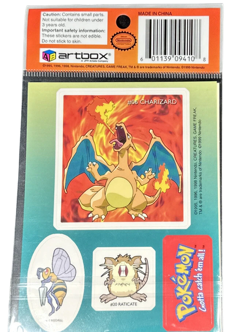 1998 Pokemon Artbox Ash Super Size 2 Stickers : Charizard, Beedrill and Raticate、mySite、waistdrama