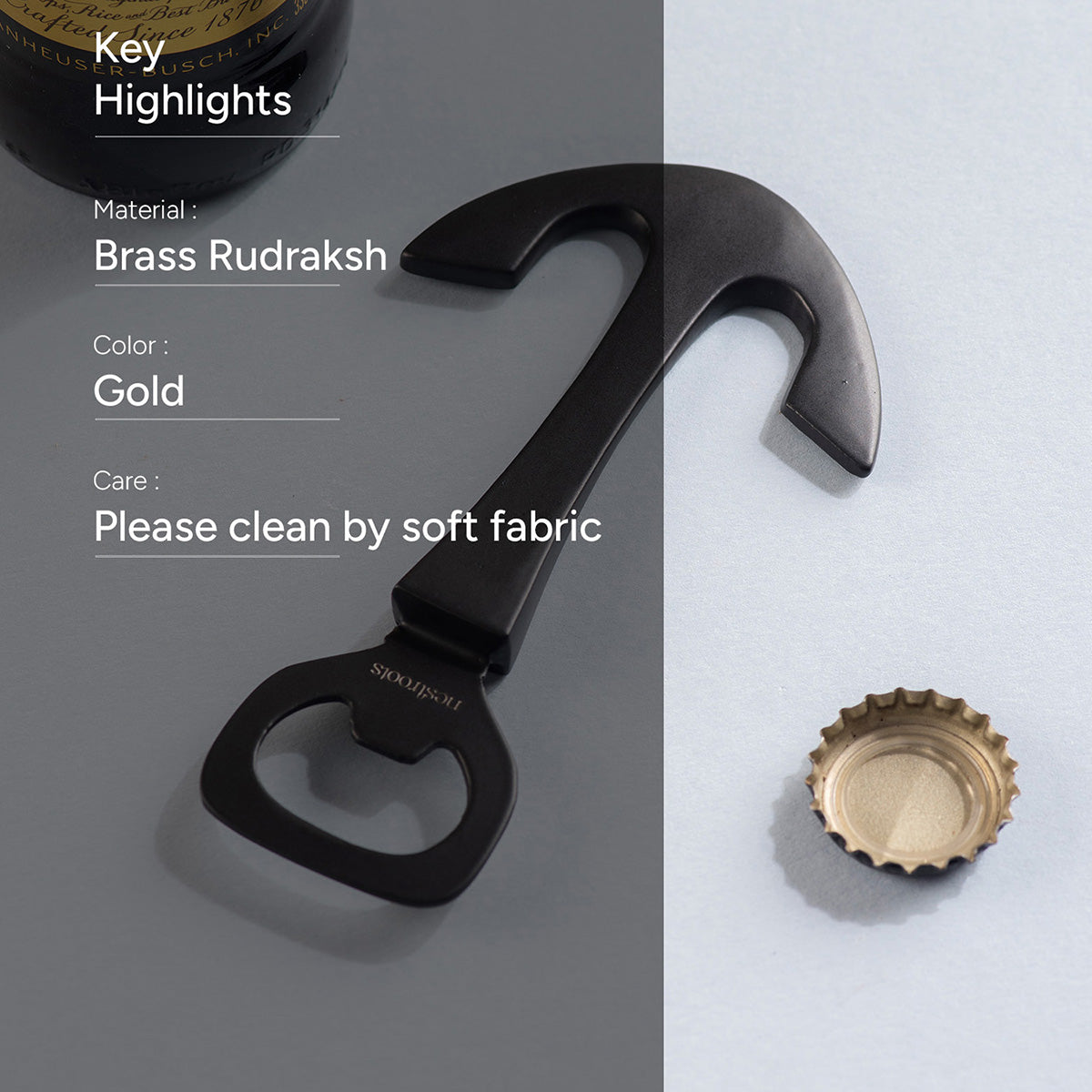 Stainless Steel Bottle Opener | Ship Anchor Shape | Black、mySite、camillekostekn