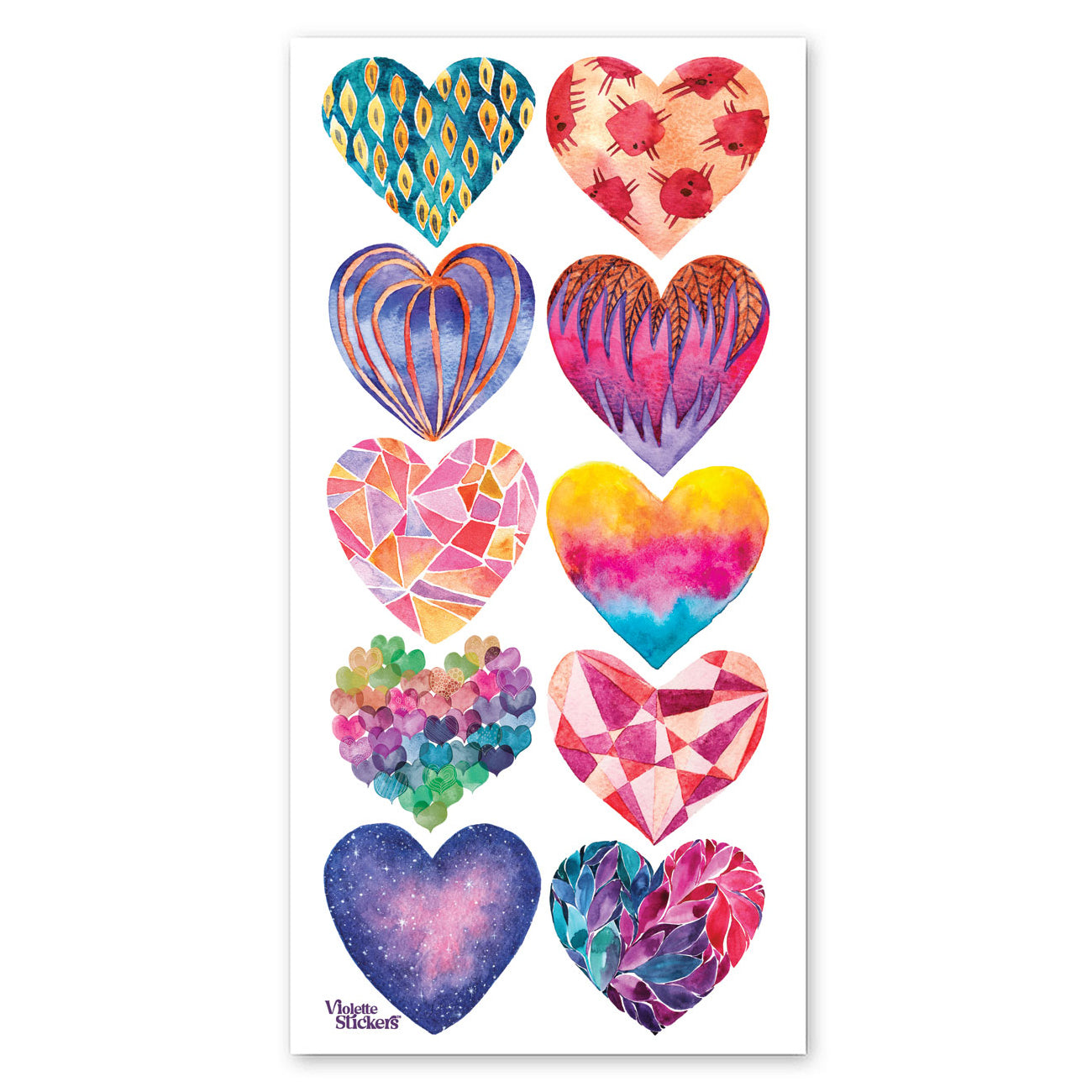  Watercolor Hearts Stickers、mySite、ghnorth