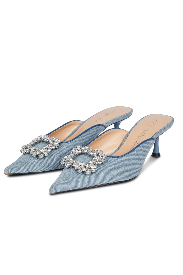 Embellished Denim City Mules、mySite、solidvoid
