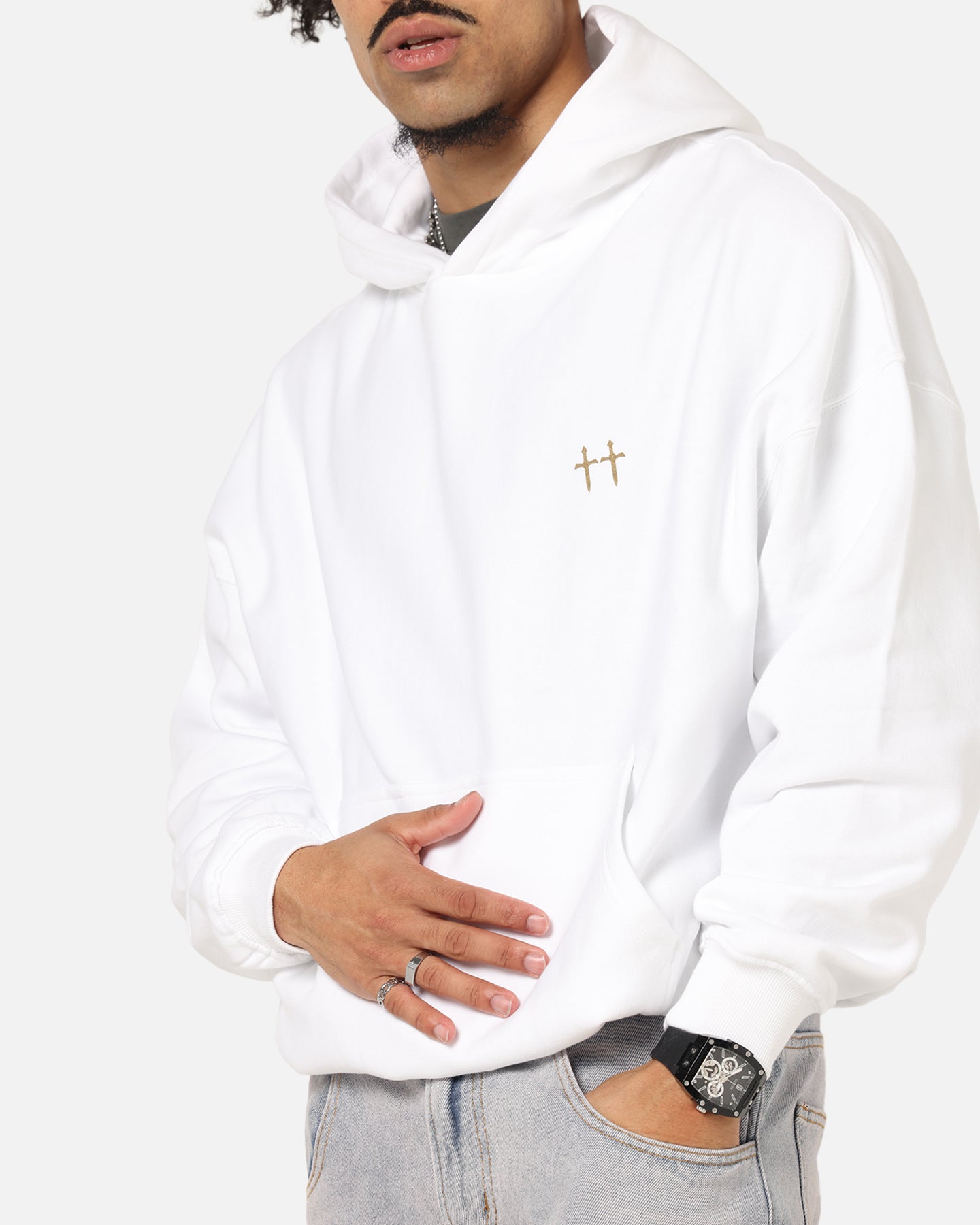 Saint Morta Studios Boxy Hoodie White、mySite、zt4zffjzw