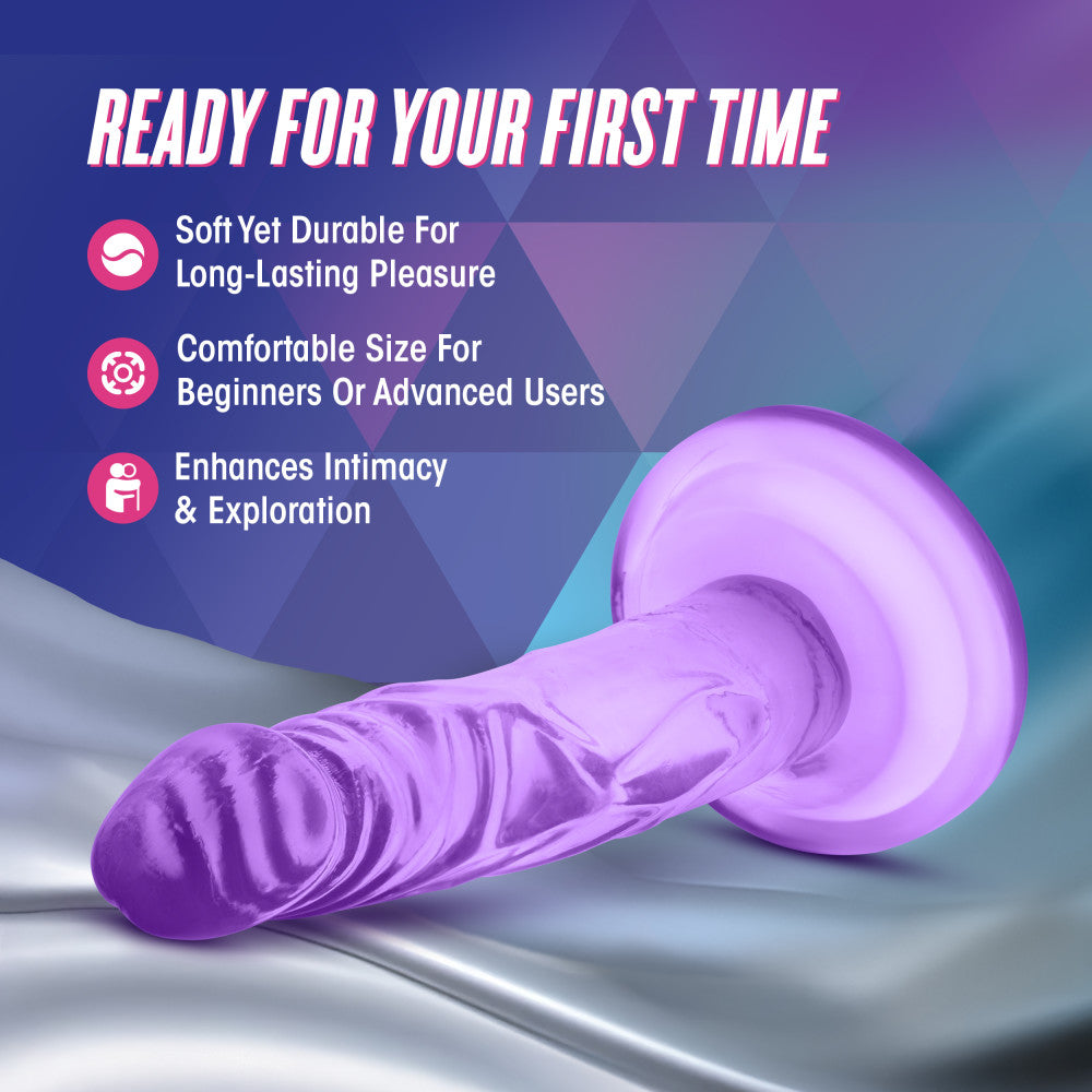 Naturally Yours By Blush® | Realistic Purple 5.75-Inch Long Dildo With Suction Cup Base、mySite、bottomscart
