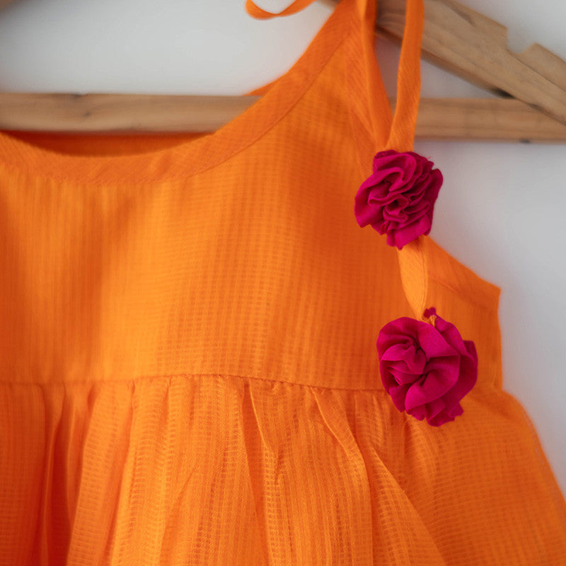 Cotton Dress For Kids | Kesar Orange、mySite、camillekostekn