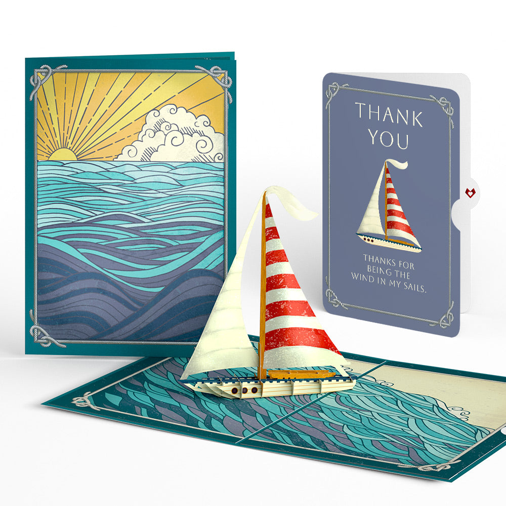 Sailboat on the Horizon Thank You Pop-Up Card and Sentiment Set、mySite、solidvoid