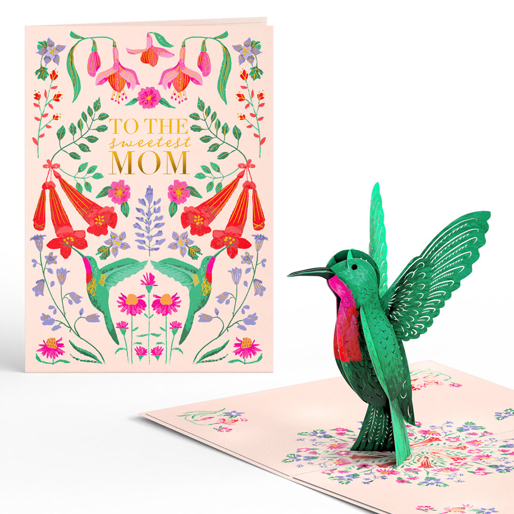 Sweetest Mom Hummingbird Pop-Up Card & Bouquet Bundle、mySite、solidvoid
