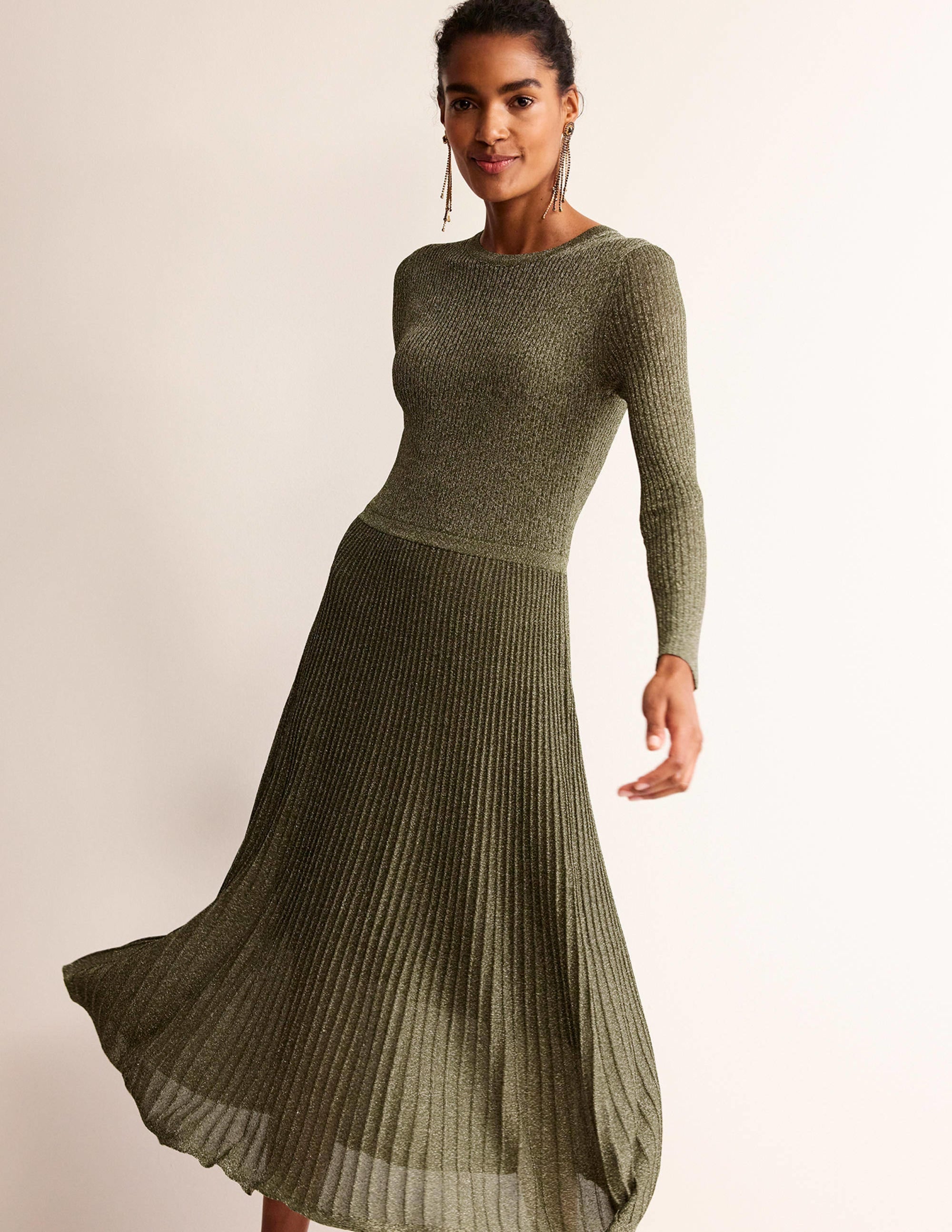  Ribbed Metallic Dress-Gold、mySite、ashleygrahame