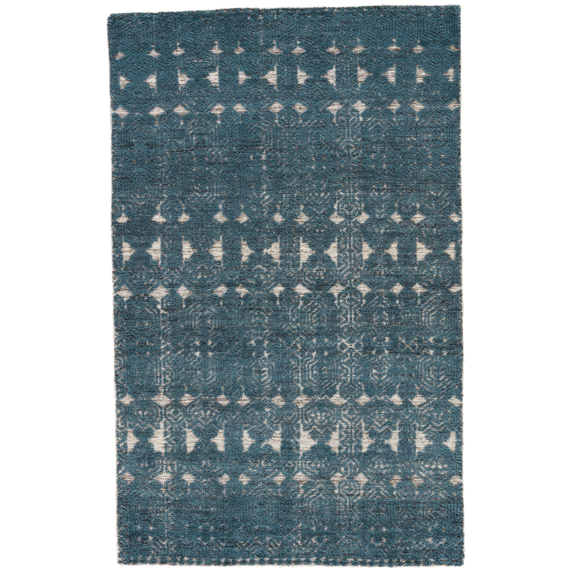Abelle Hand-Knotted Medallion Teal White Area Rug、mySite、gigharbornorthrealestate