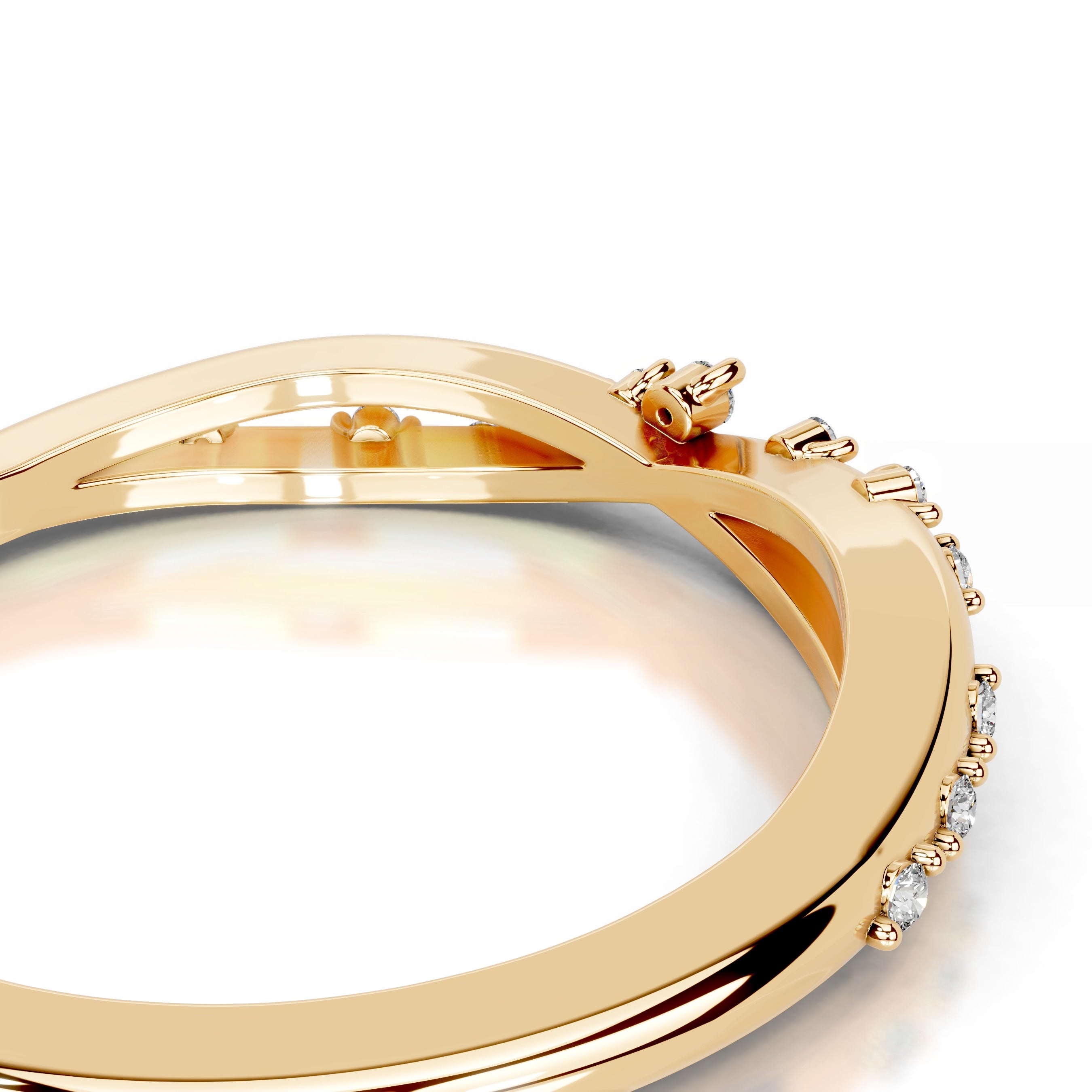 Ausha Lab Grown Diamond Wedding band - 18K Yellow Gold、mySite、hinf8tx79