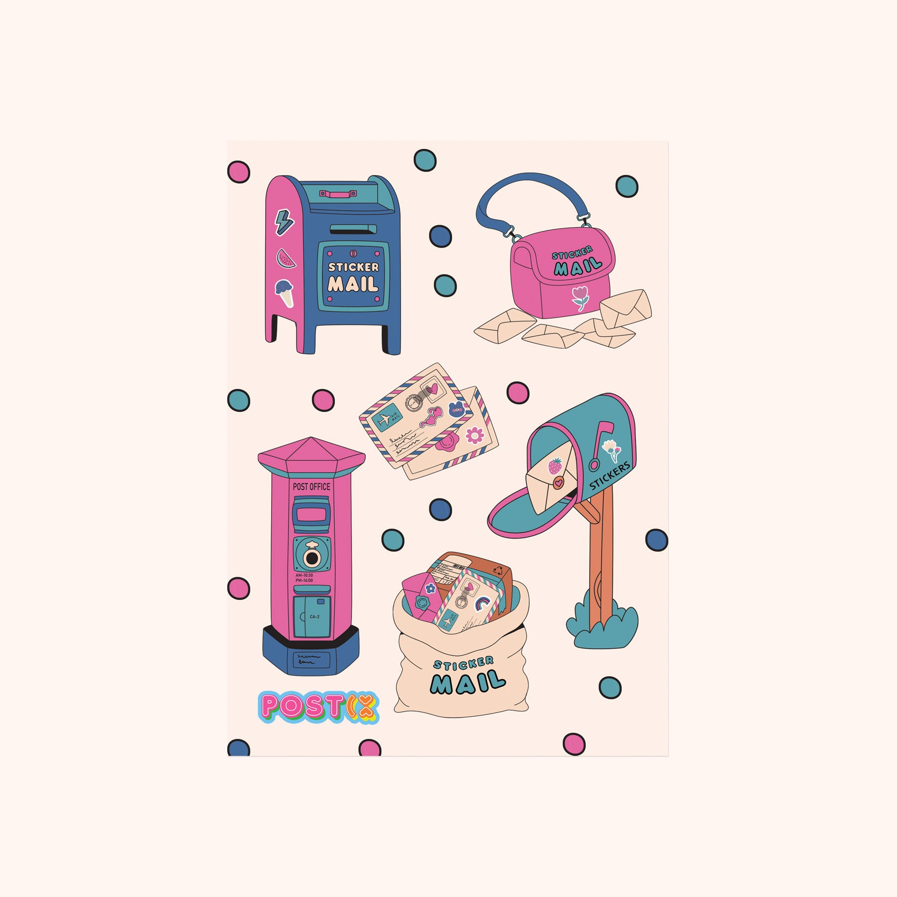  Sticker Mail A6 Sticker Sheet、mySite、ghnorth