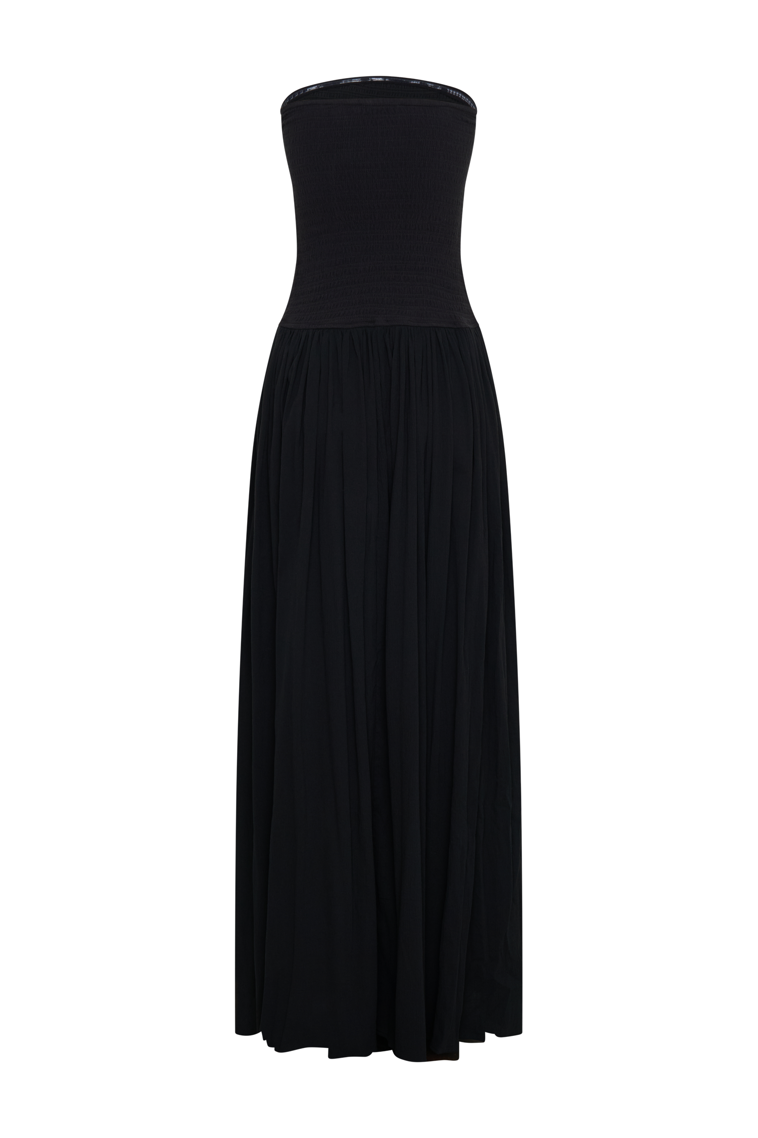 Maureen Cotton Shirring Maxi Dress - Black、mySite、solidvoid