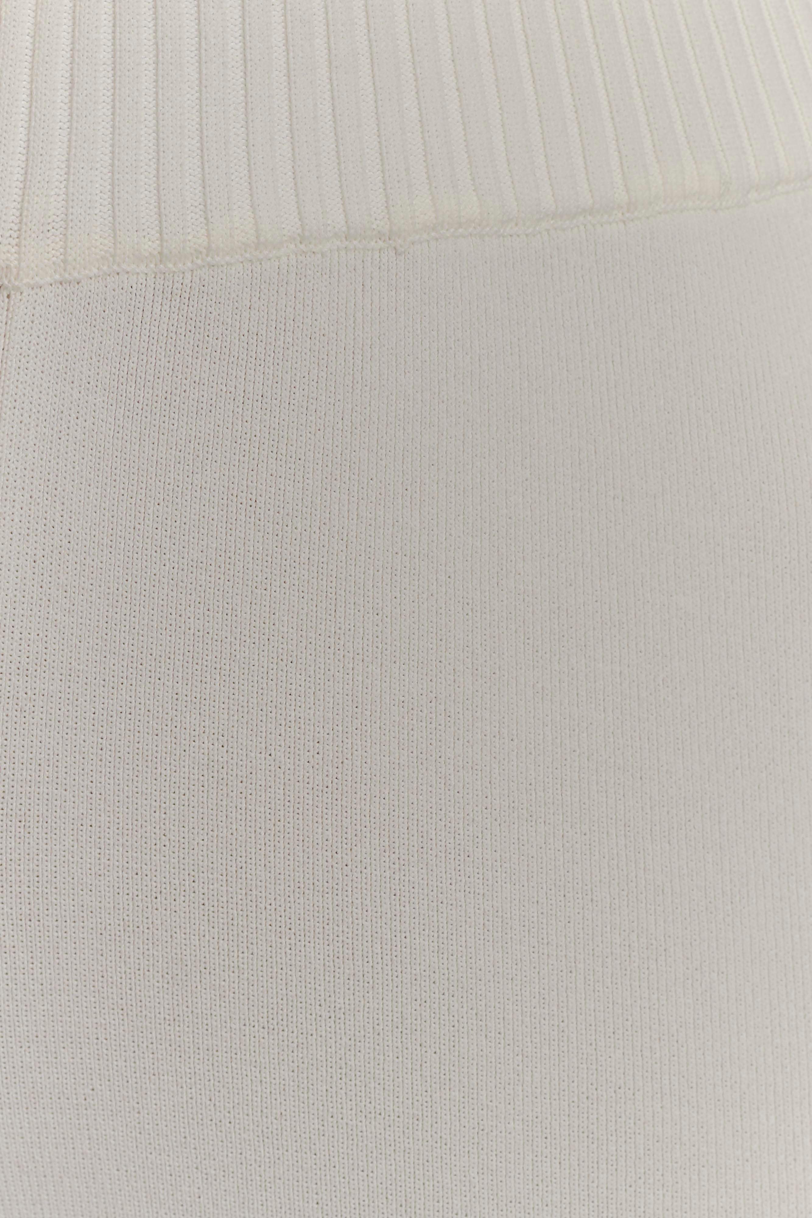 Fabiana Wide Leg Knit Pant - White、mySite、solidvoid