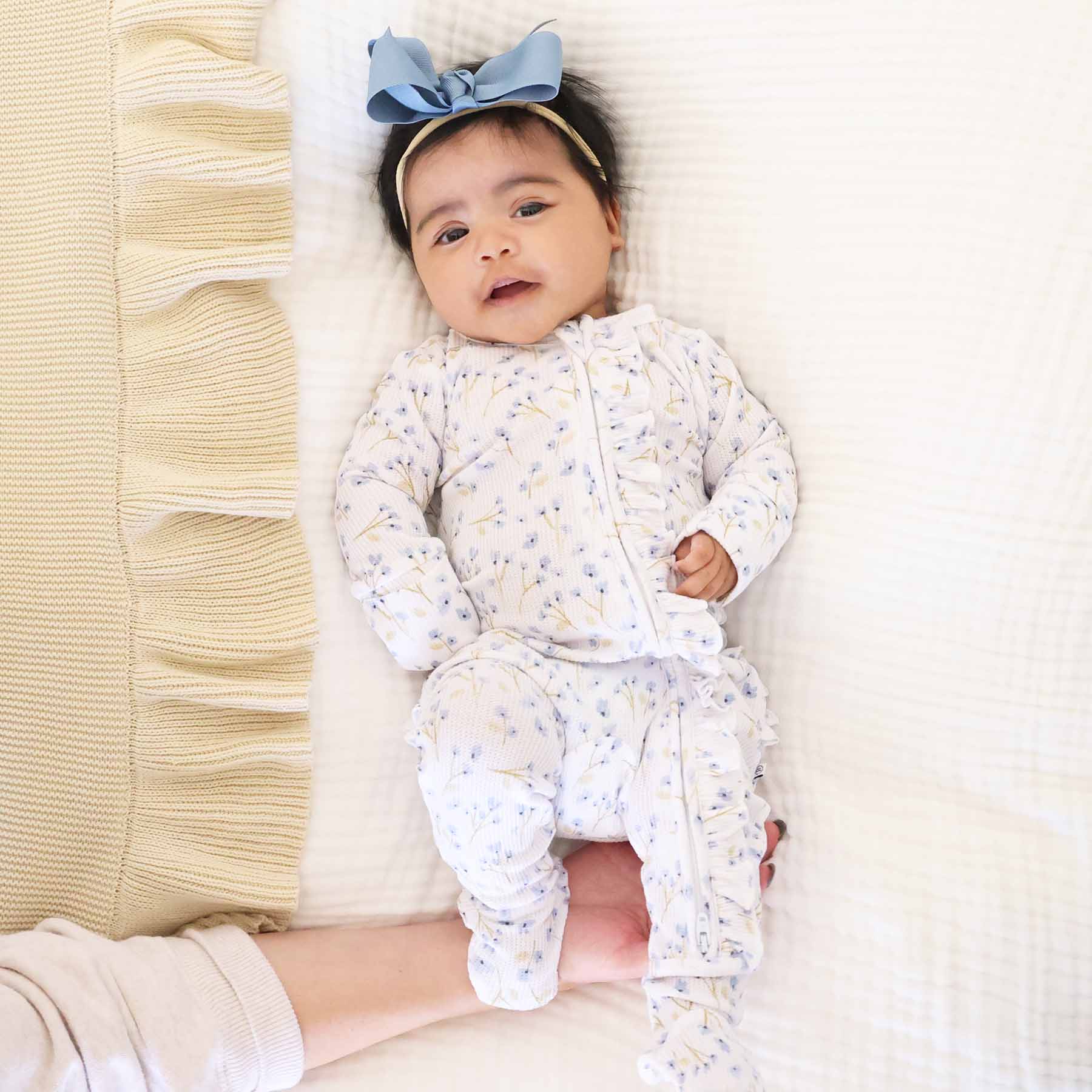  Blake's Blooms Bamboo Waffle Zipper Ruffle Footie、mySite、layawaytickets