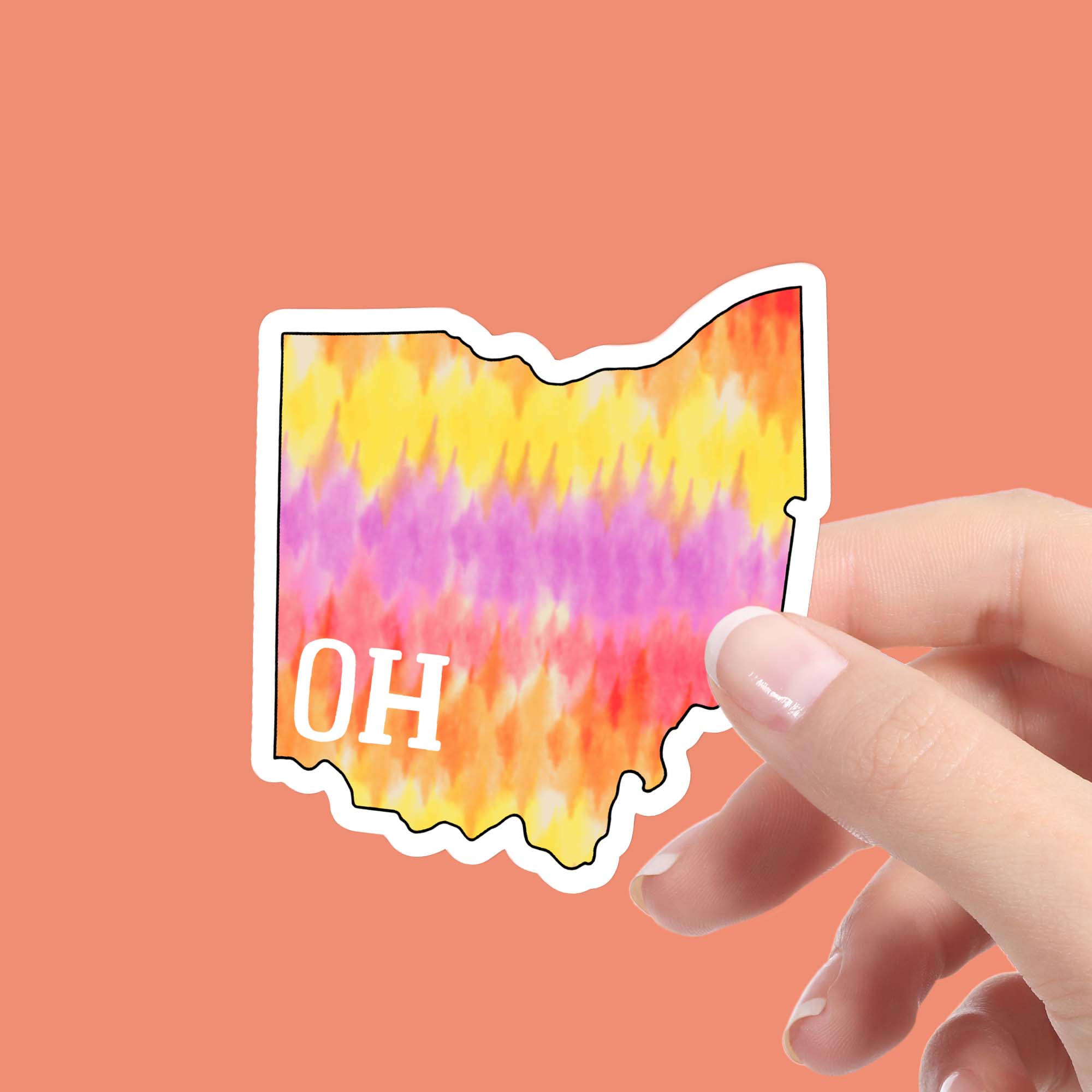  Ohio Tie Dye Stripes Sticker、mySite、elrpsem3k