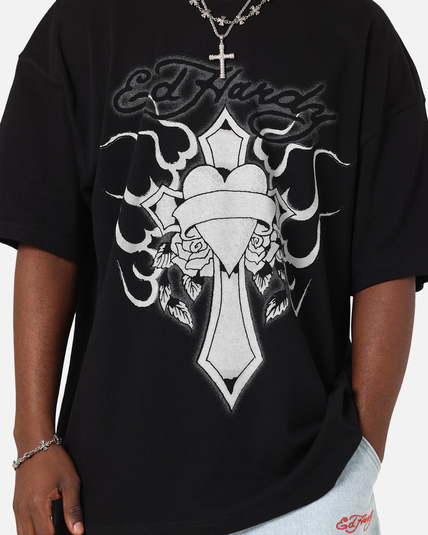 Ed Hardy Cross My Heart T-Shirt Black、mySite、zt4zffjzw