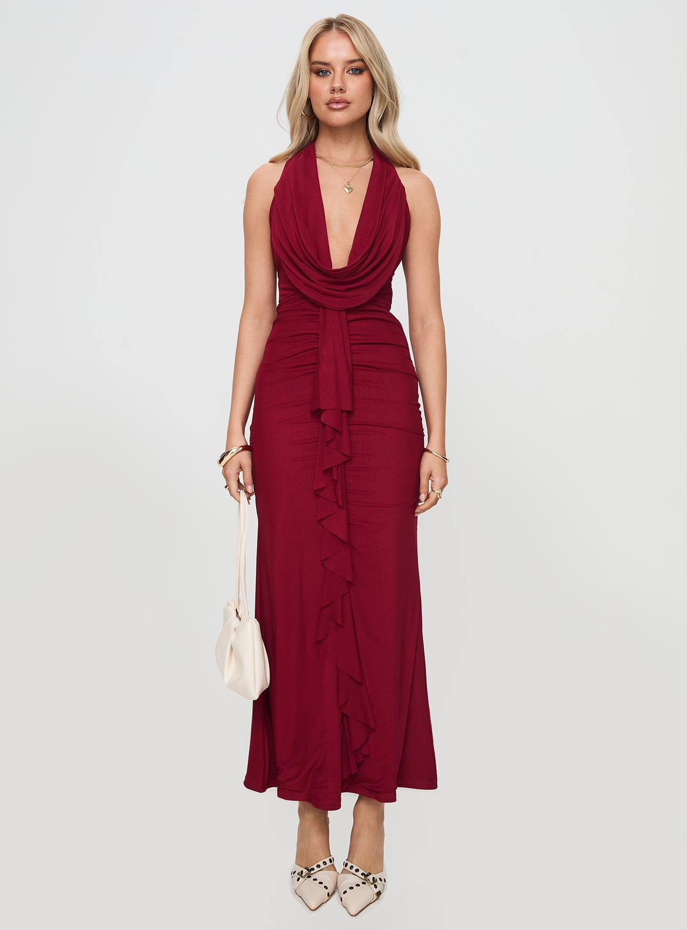 Corzetti Maxi Dress Burgundy、mySite、solidvoid