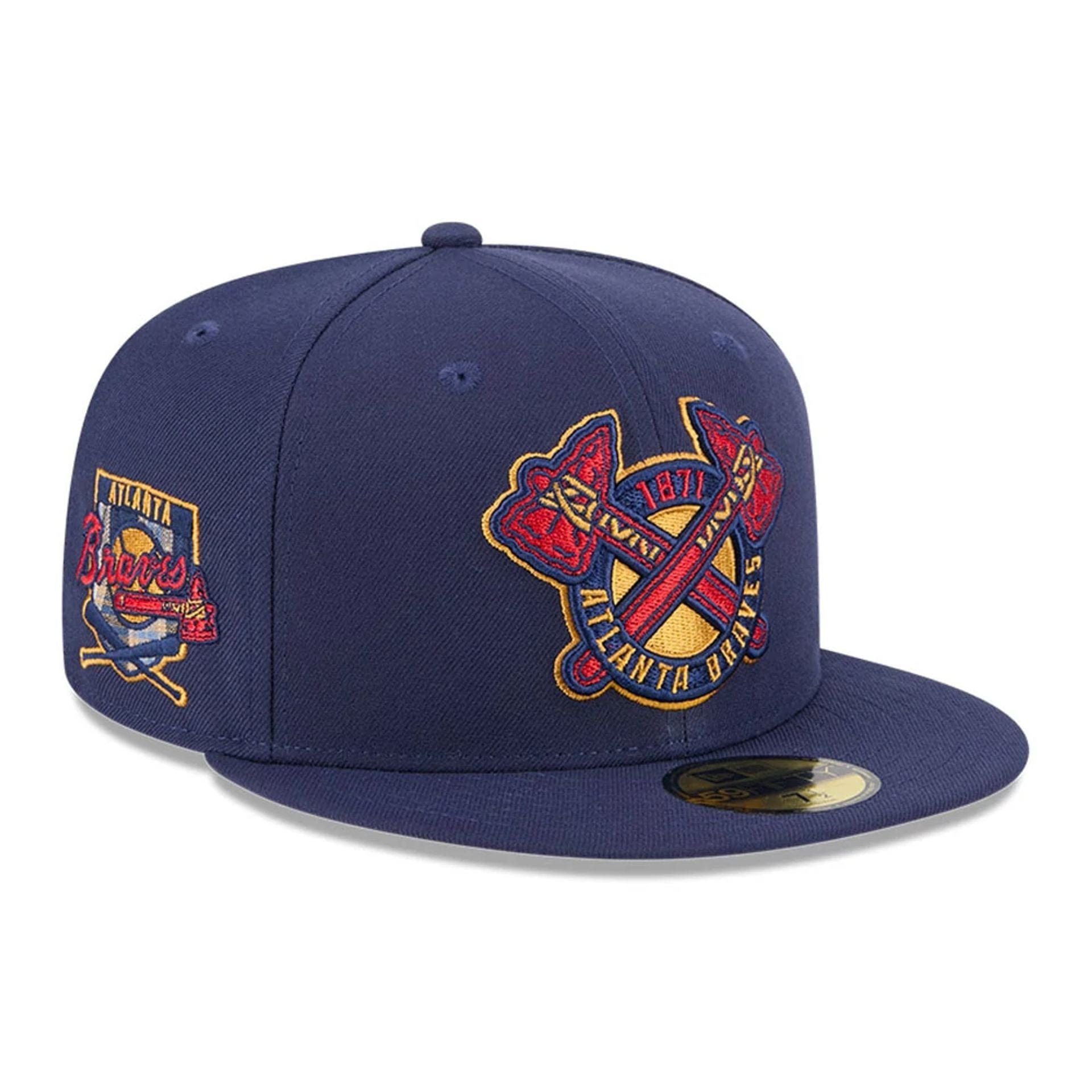 Atlanta Braves MLB Pattern Undervisor Dark Blue 59FIFTY Fitted Cap、mySite、vikingsvslions