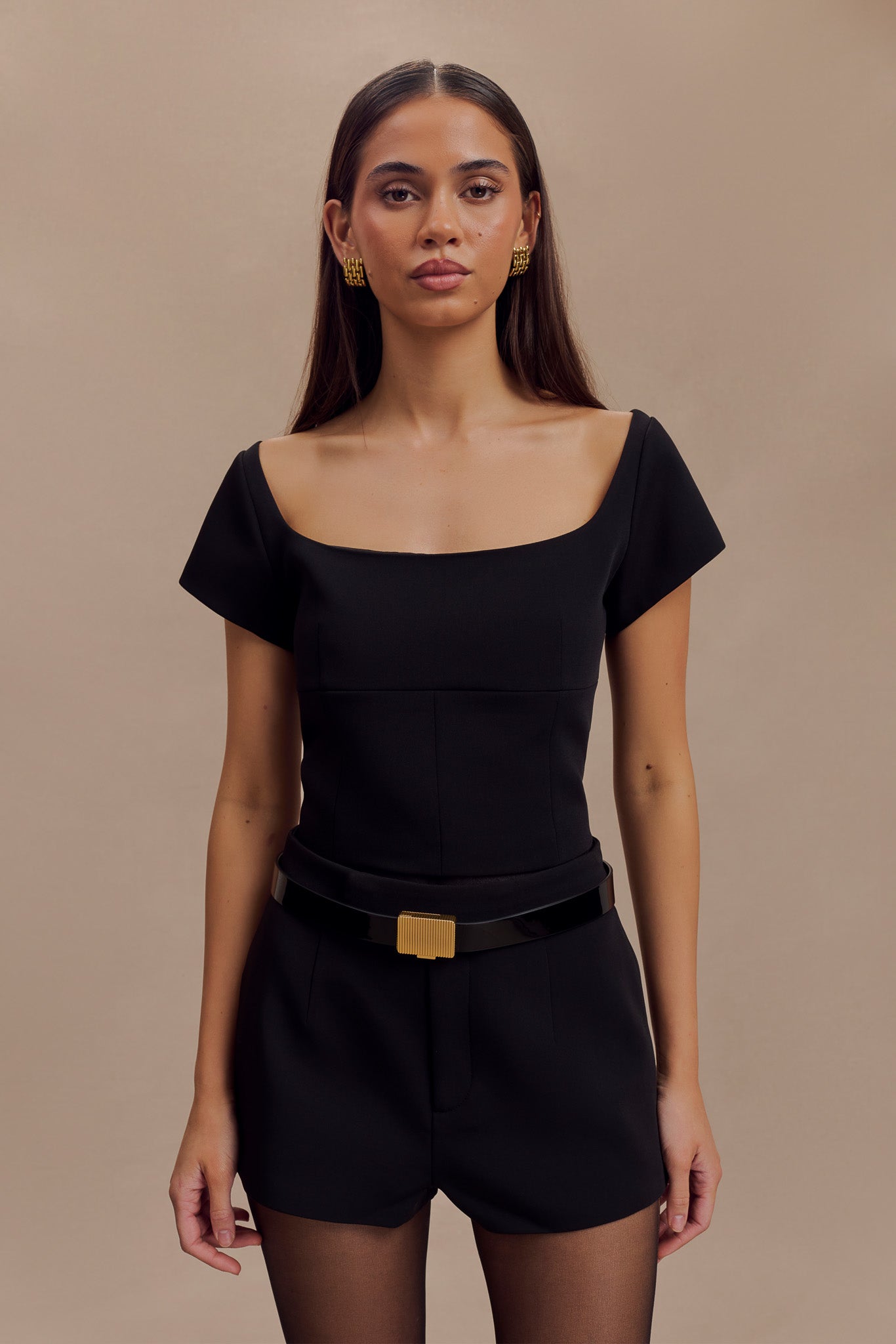 Celeste Hot Pant Short - Black、mySite、solidvoid