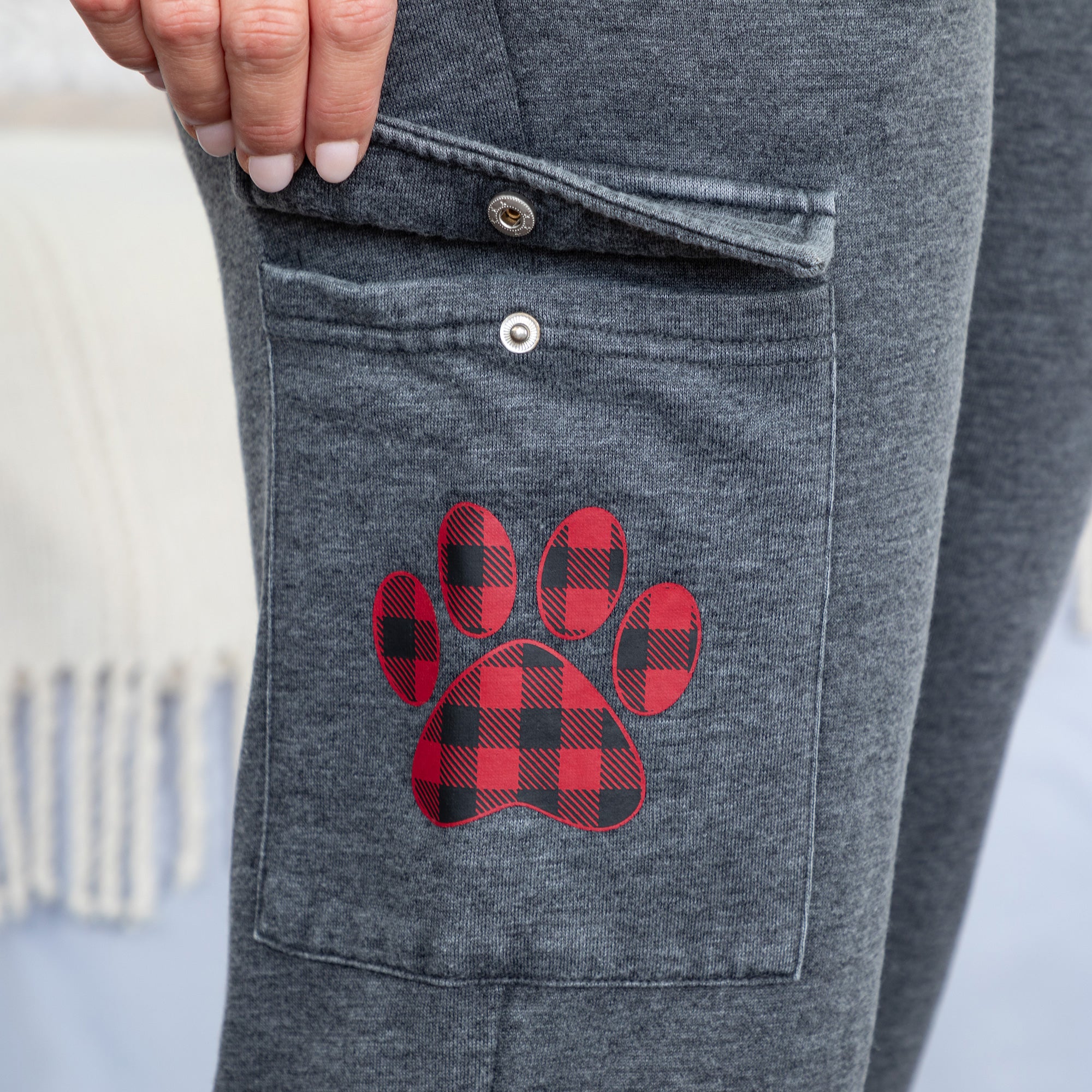 Paw Print Burnout Cargo Pocket Pants、mySite、camillekostekn