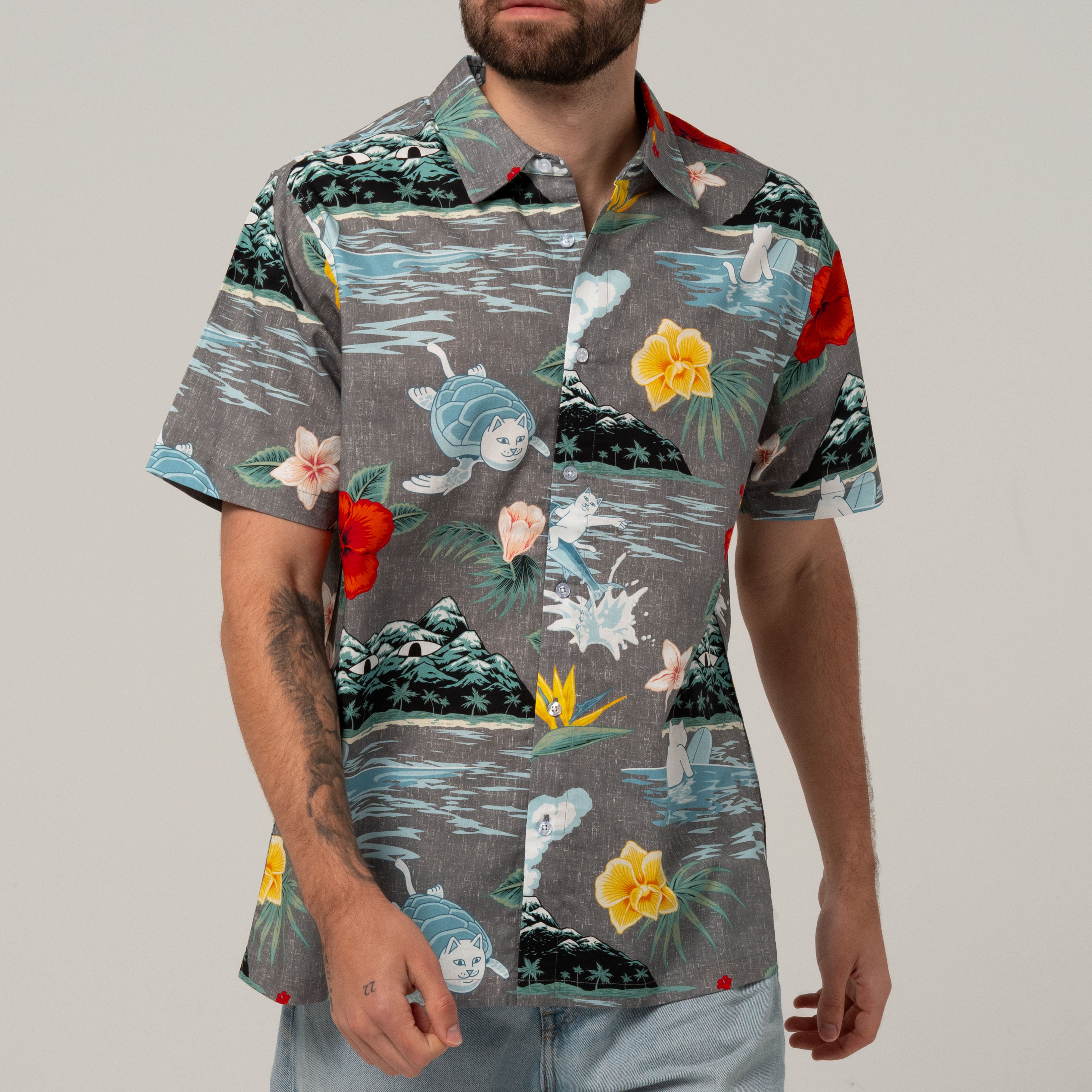  Islanders Button Up Shirt (Charcoal)、mySite、merchandisen