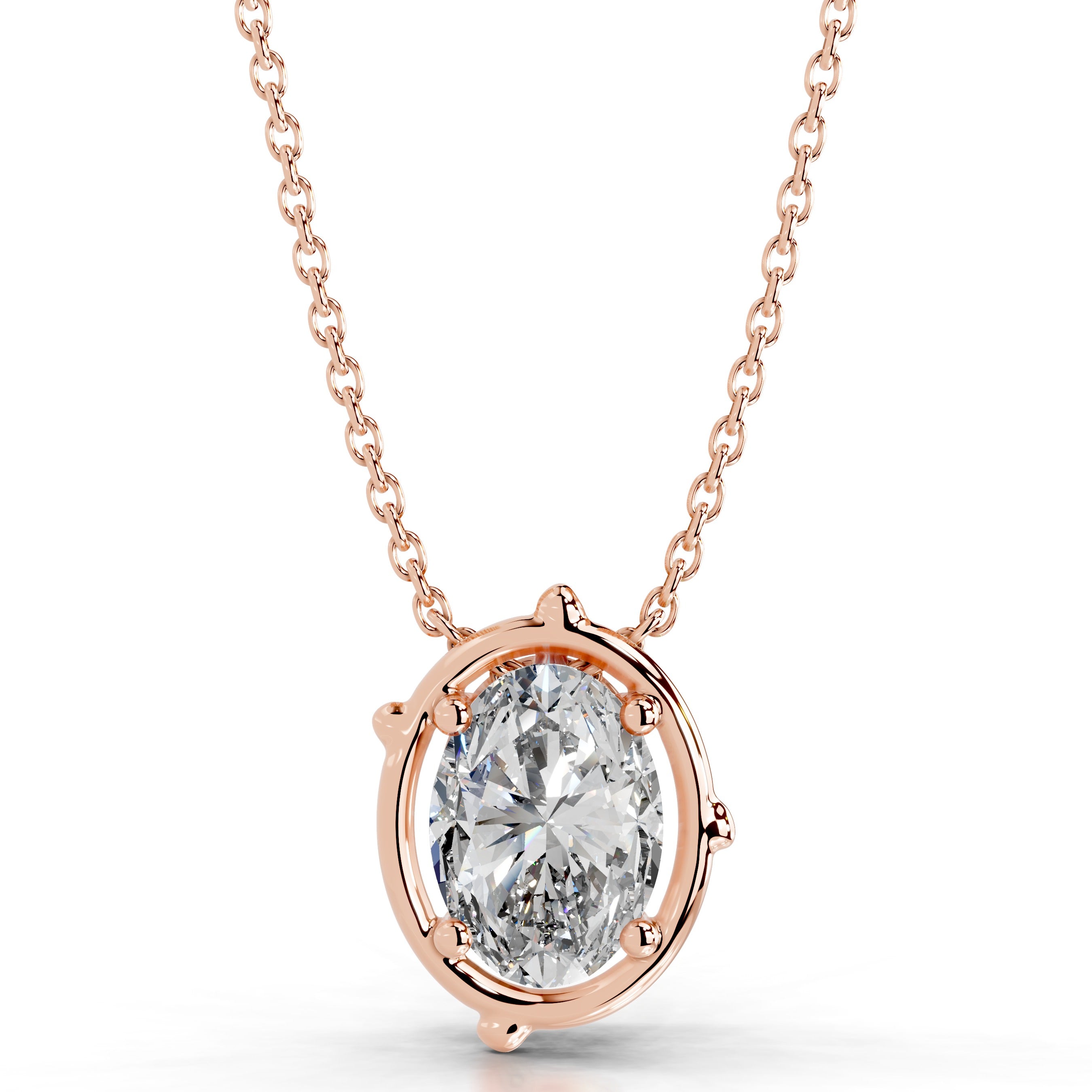 Rooted in Love Lab Grown Diamond Necklace - 14K Rose Gold、mySite、hinf8tx79