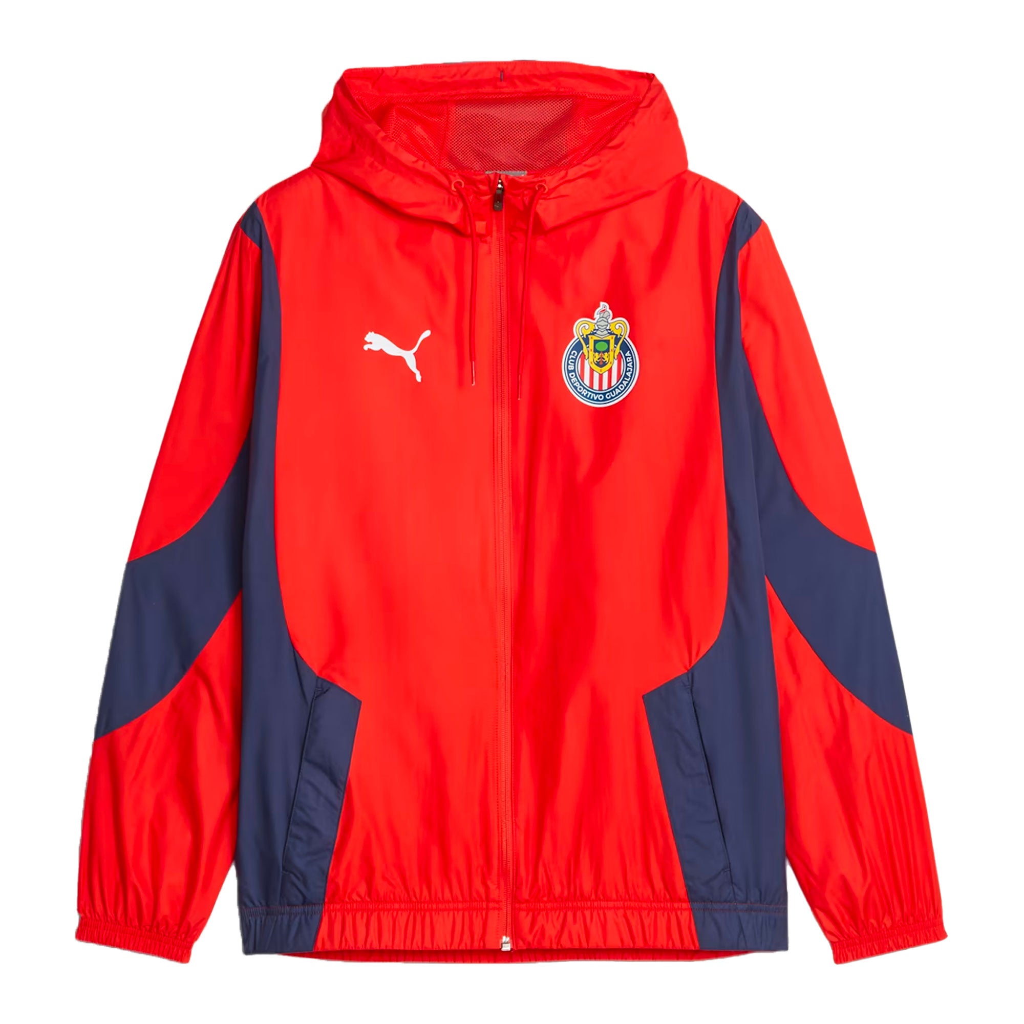 PUMA Men's Chivas De Guadalajara 2023/24 Prematch Woven Jacket Red/Navy、mySite、bottomscart