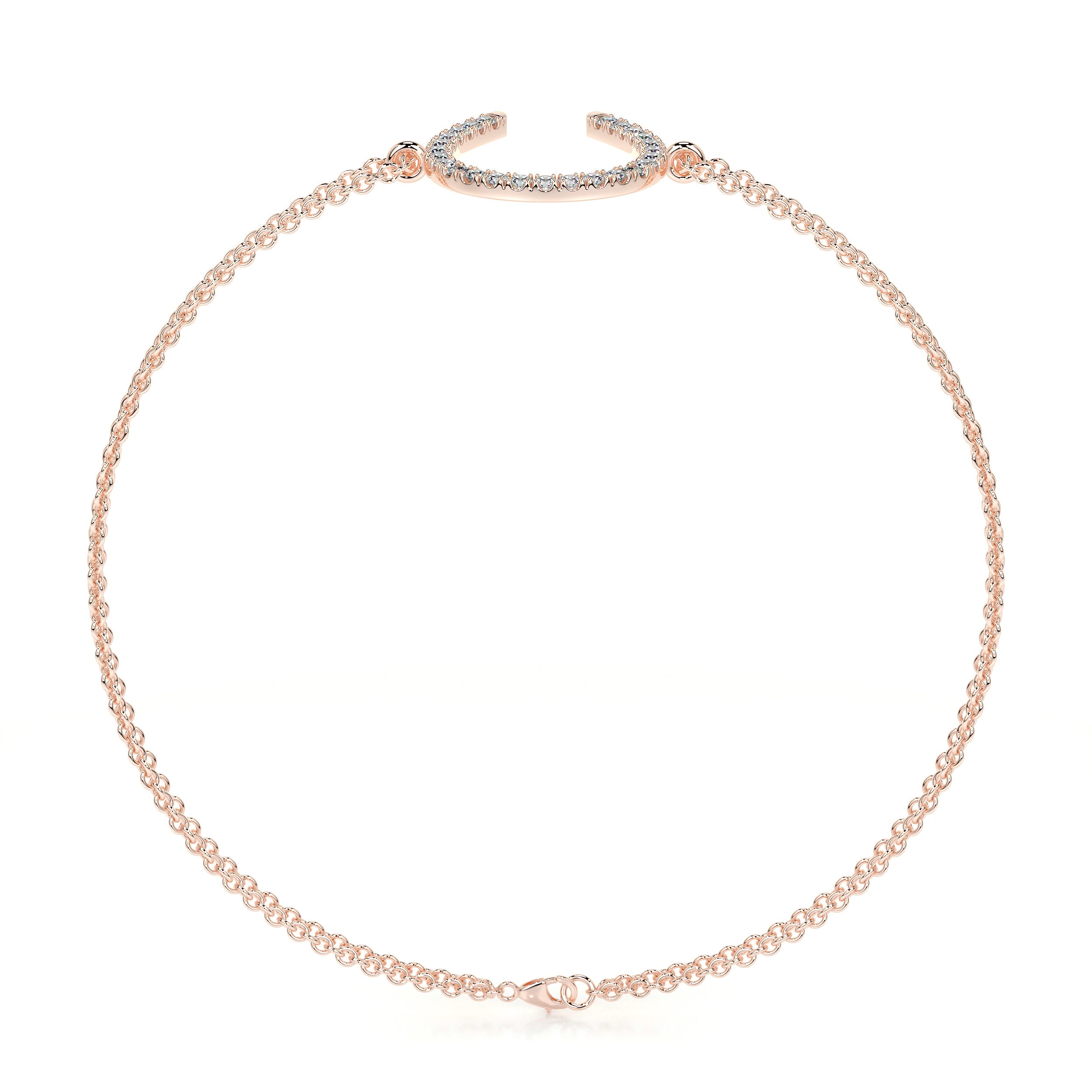 Horseshoe Diamonds Bracelet (0.20 Carat) -14K Rose Gold、mySite、hinf8tx79