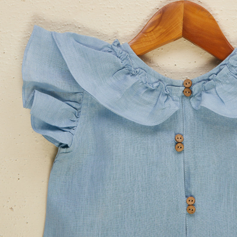 Linen Dress For Girls | Printed | Blue、mySite、camillekostekn