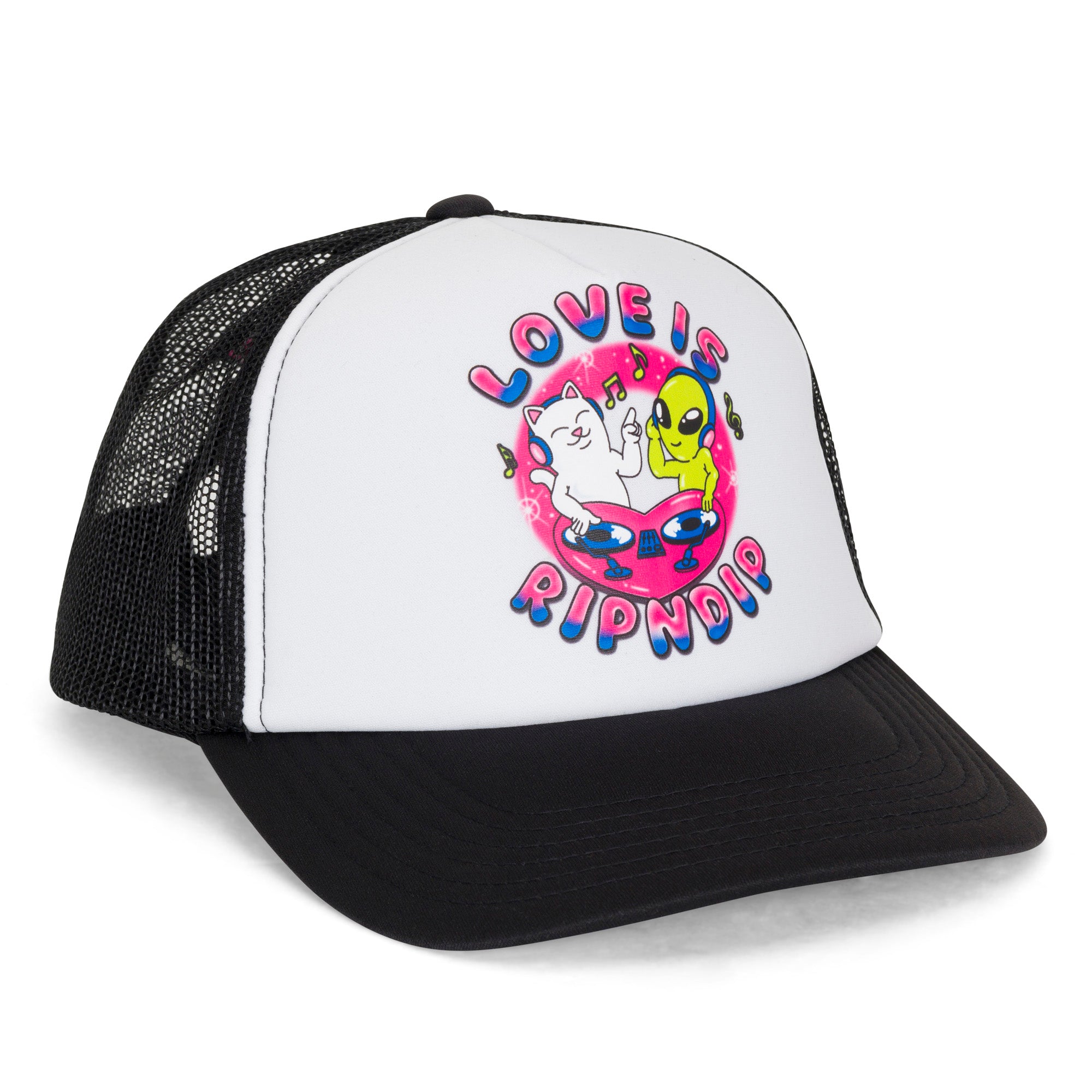  Love Is Ripndip Trucker Hat (White/Black)、mySite、merchandisen