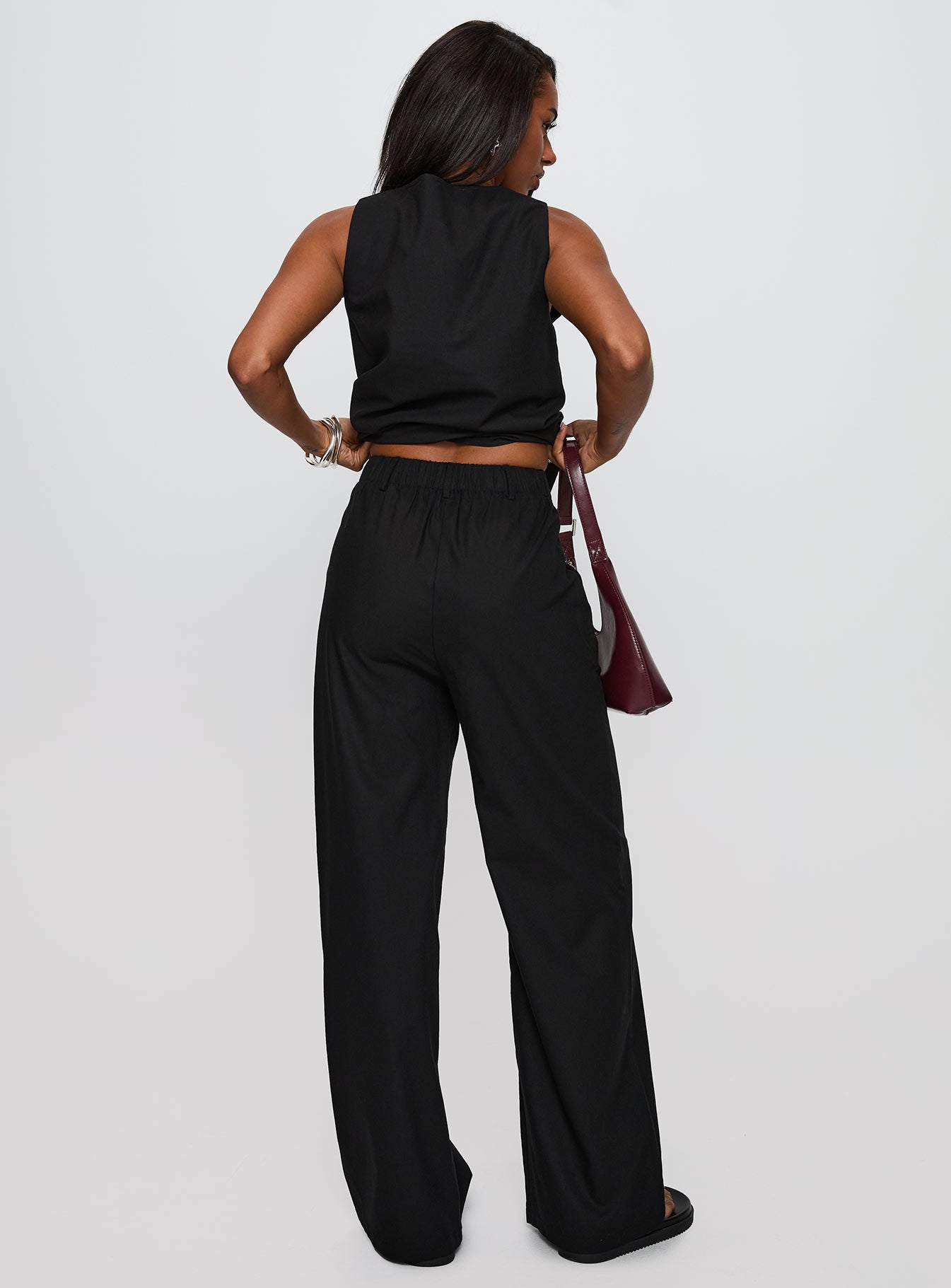 Elegance Tie Front Set Black、mySite、solidvoid