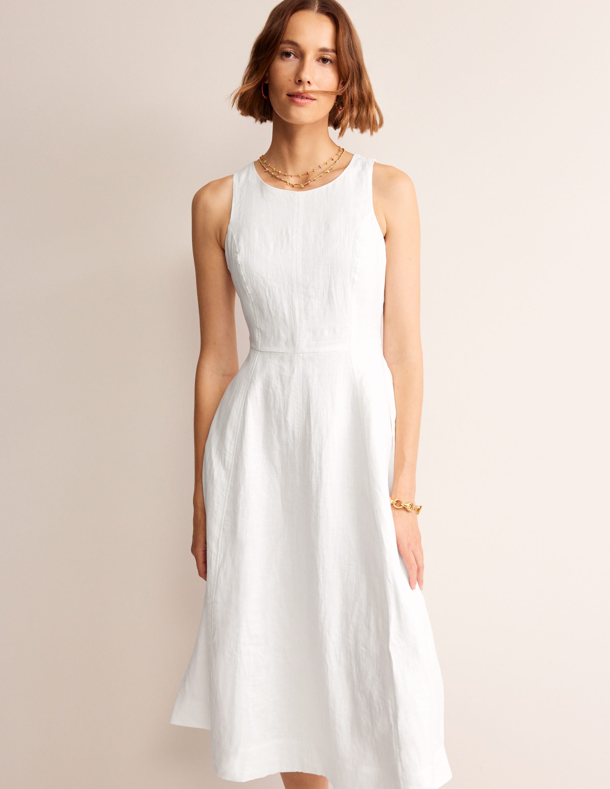  Carla Linen Midi Dress-White、mySite、ashleygrahame