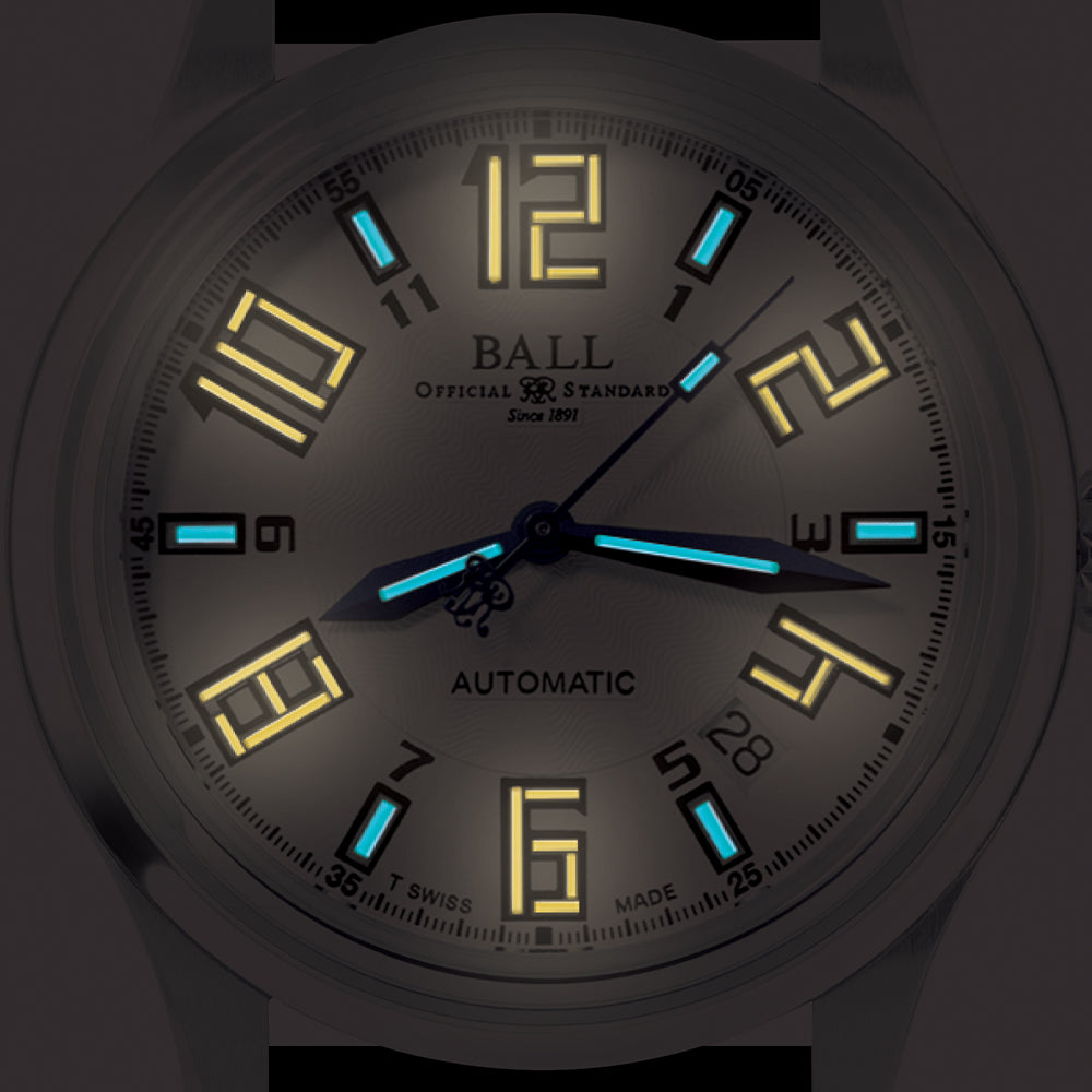 Trainmaster Arabic 38mm - White on Leather Strap、mySite、botmansion